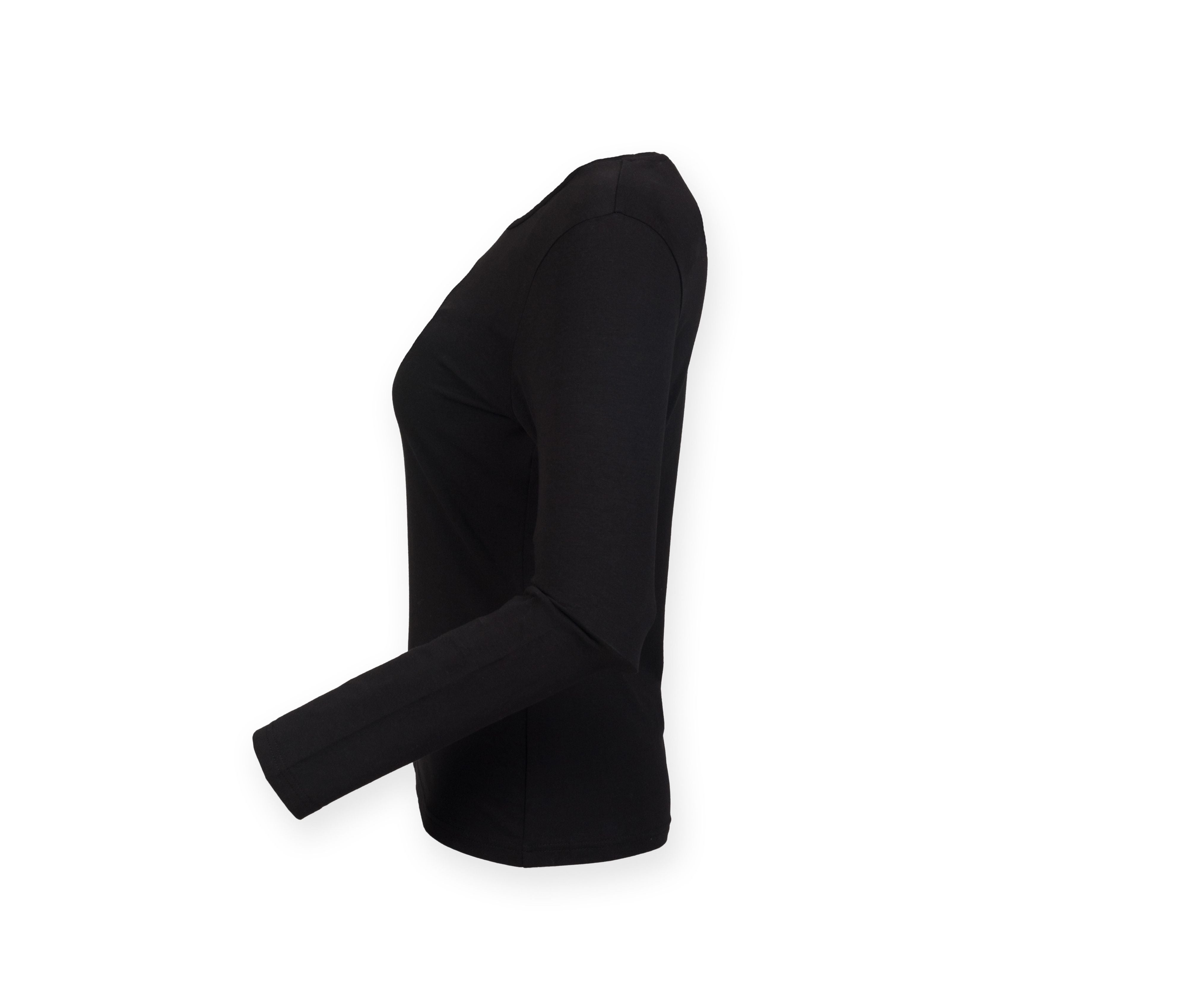 Tee-Shirt Stretch Femme Manches Longues - Black