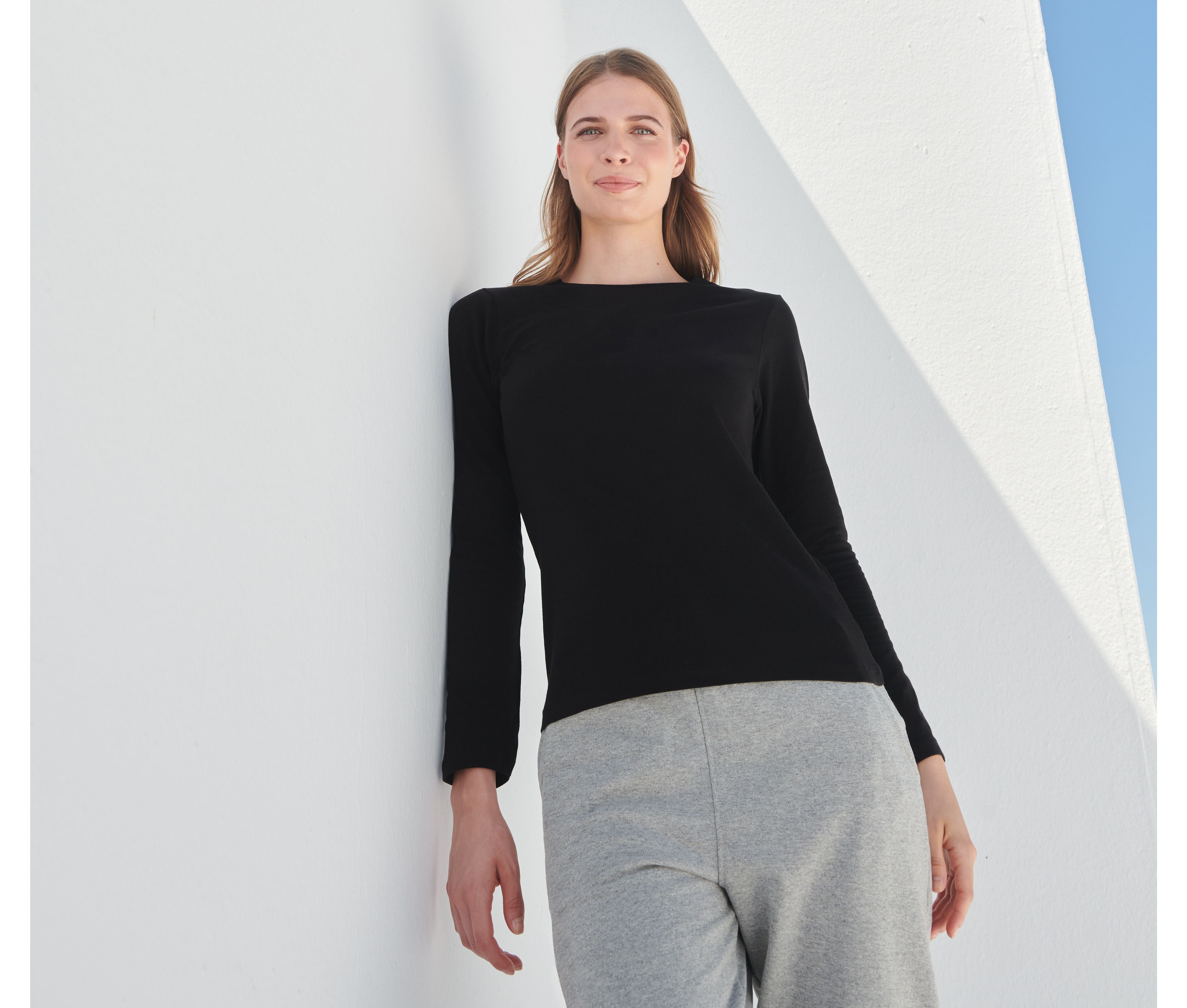 Tee-shirt stretch femme manches longues