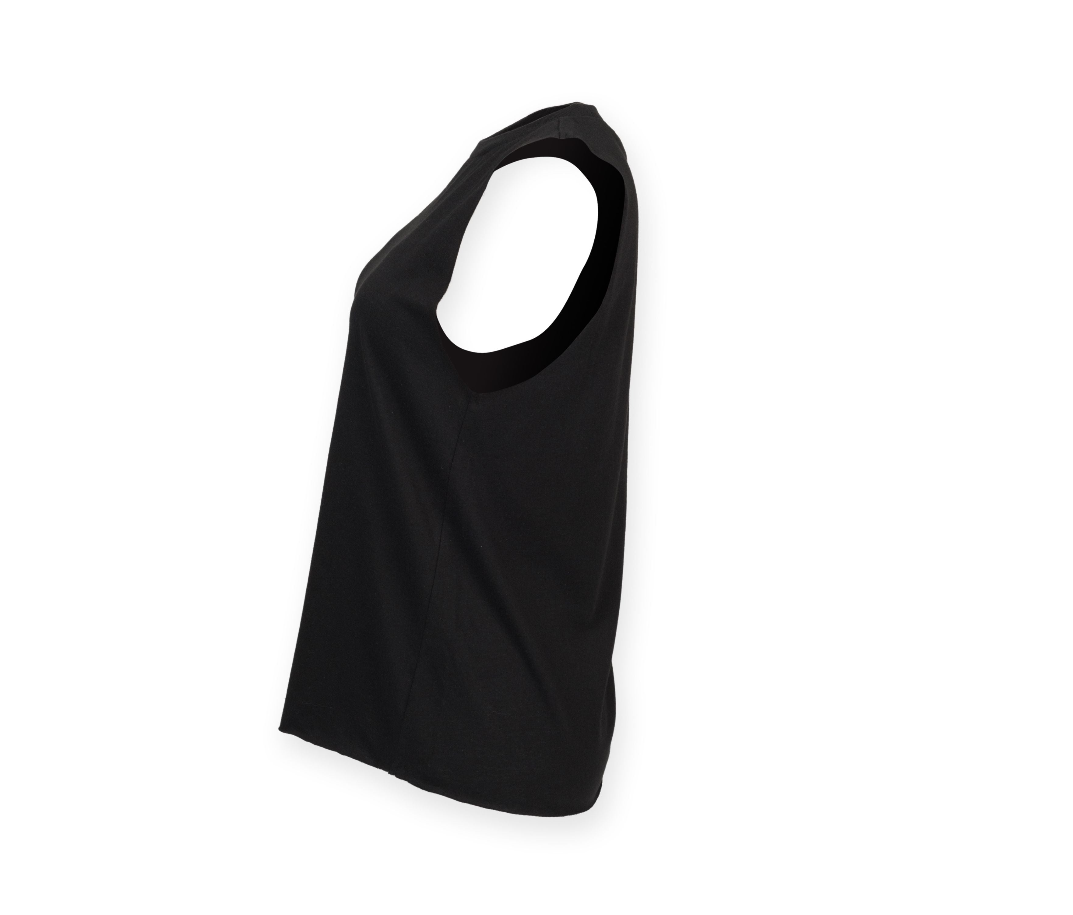 Débardeur Femme Emmanchures Échancrées - Black