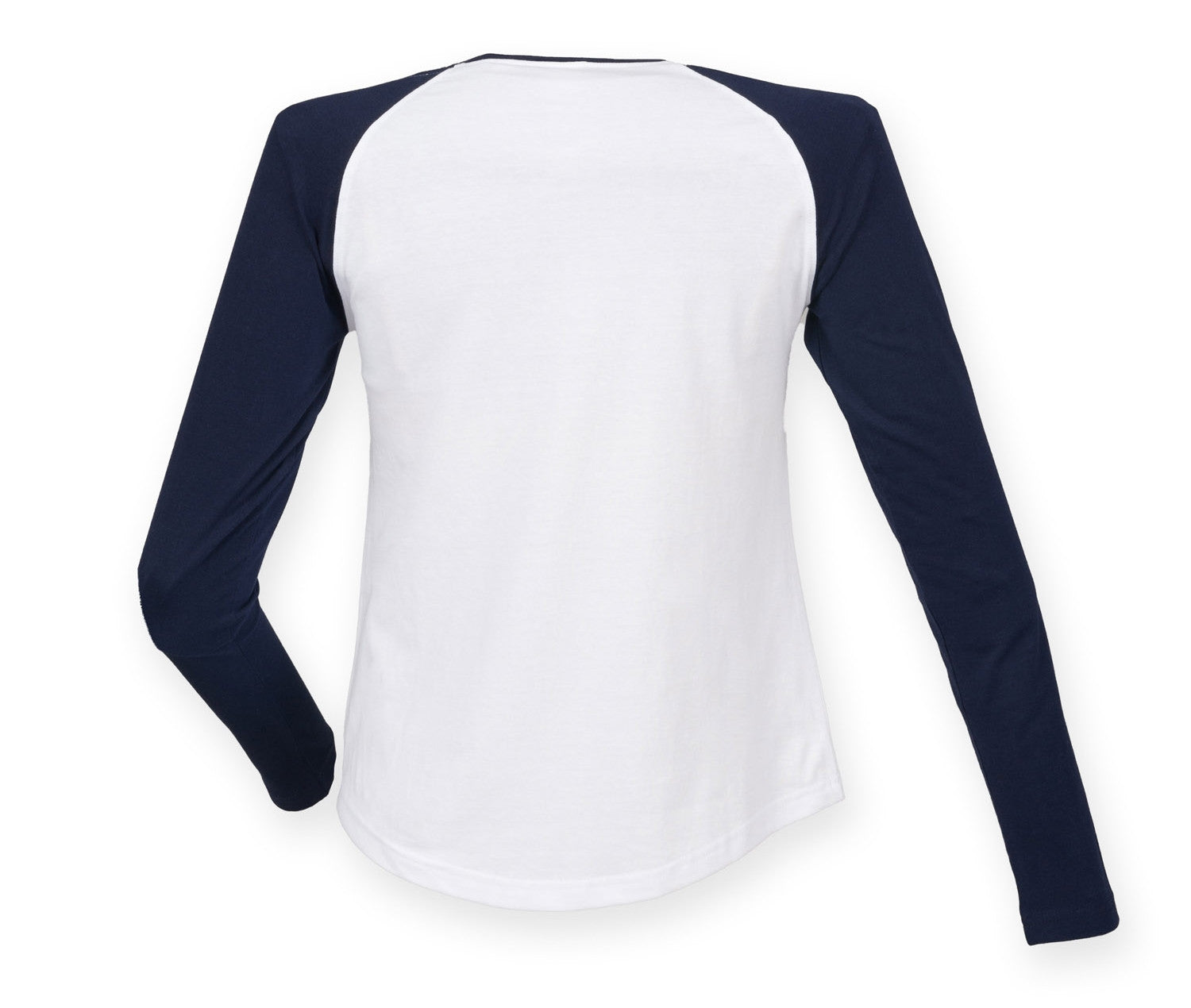 Tee-Shirt Baseball Manches Longues Femme - White/oxford Navy