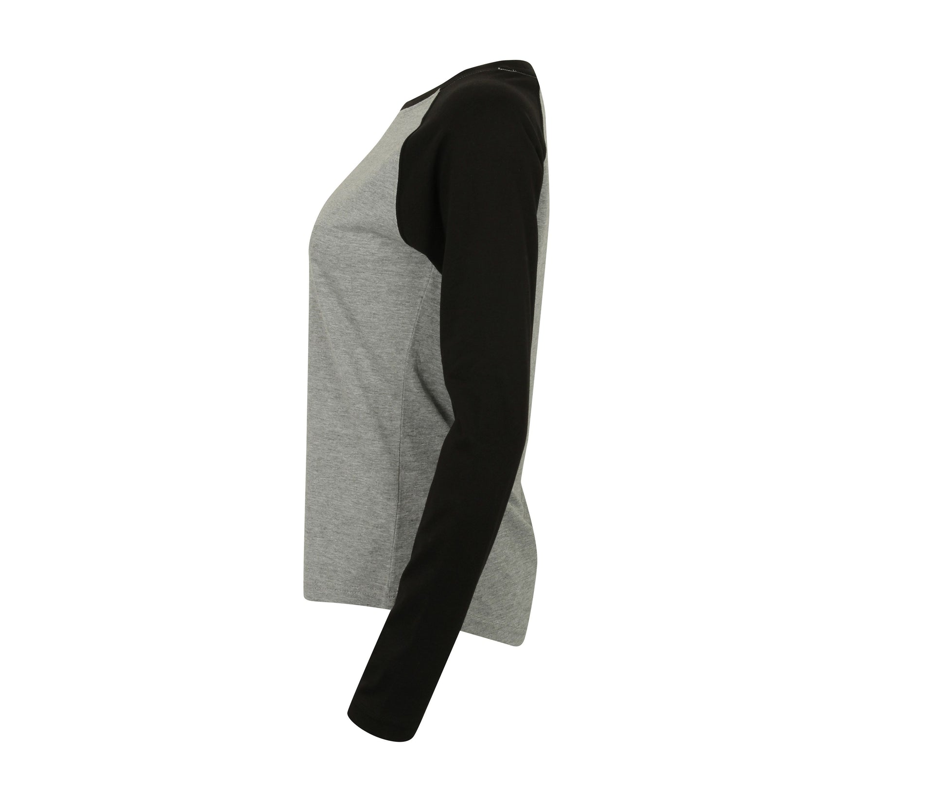 Tee-Shirt Baseball Manches Longues Femme - Heather Grey/black