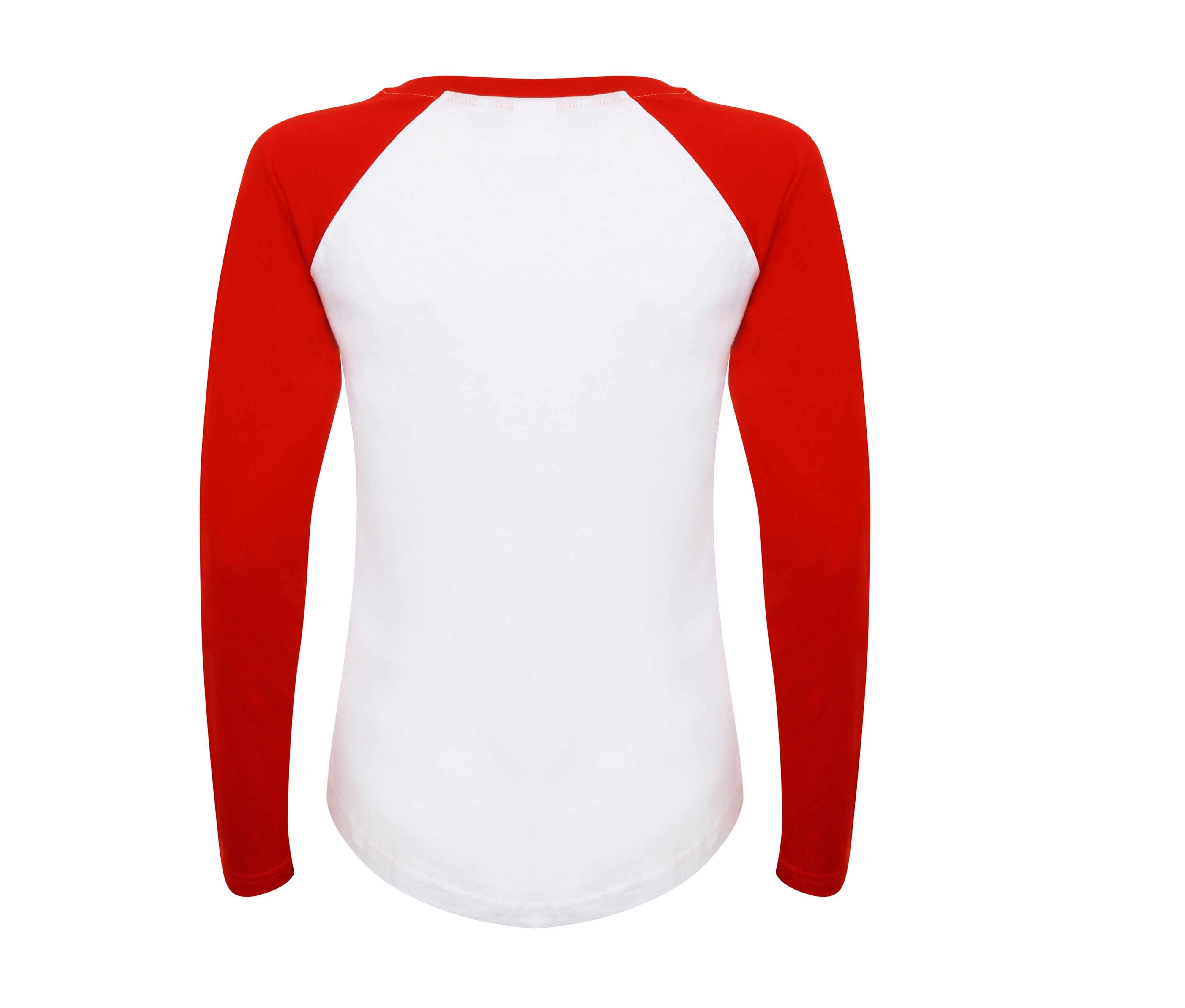 Tee-Shirt Baseball Manches Longues Femme - White/red