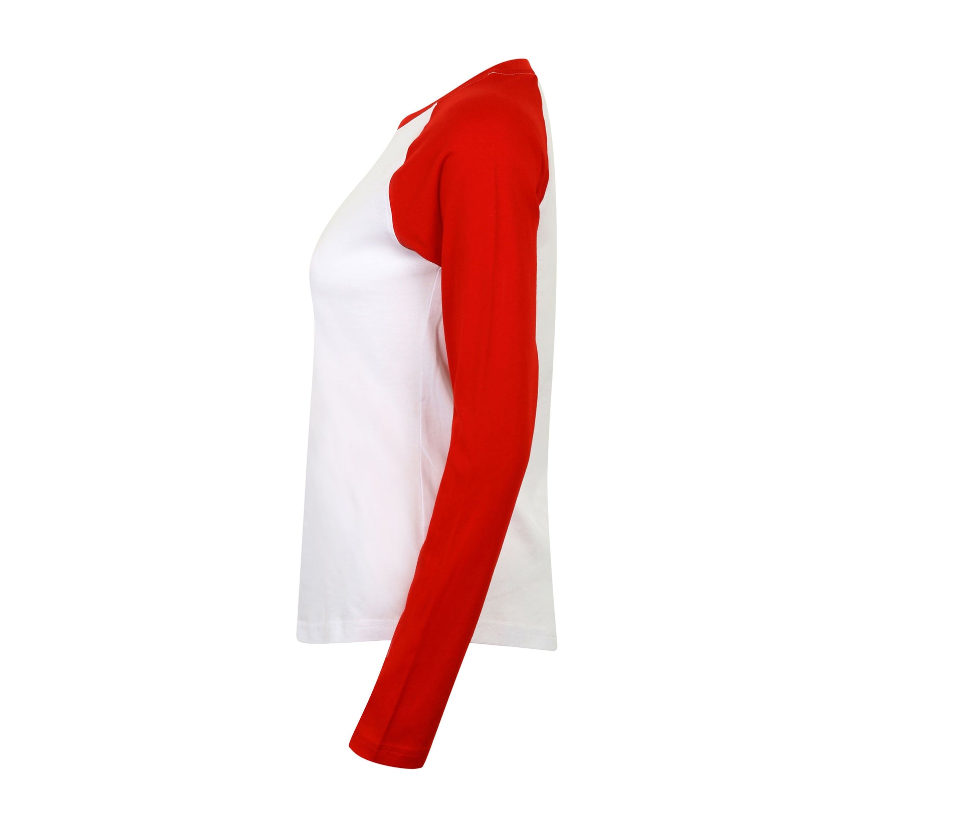 Tee-Shirt Baseball Manches Longues Femme - White/red