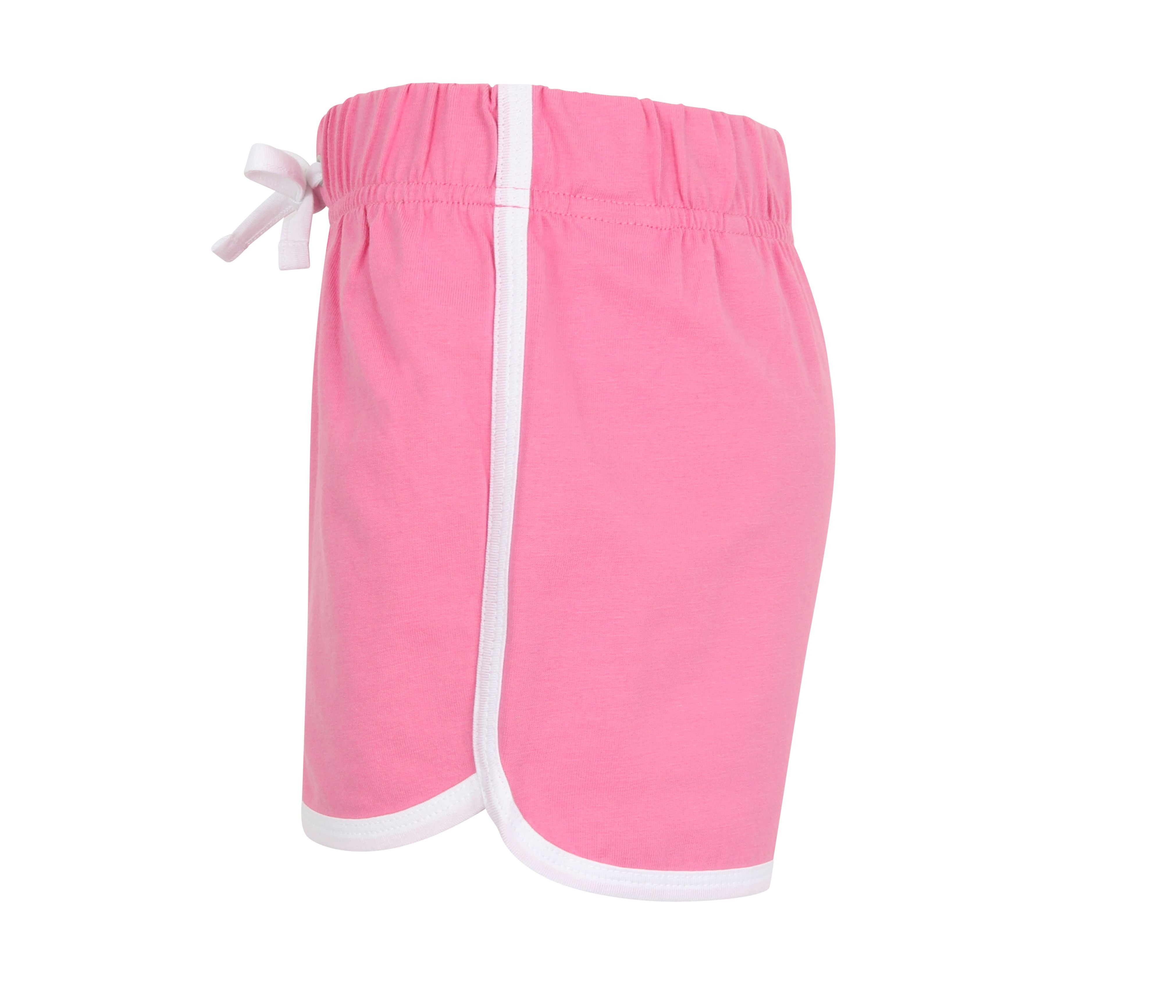 Short Rétro Enfant - Bright Pink/white