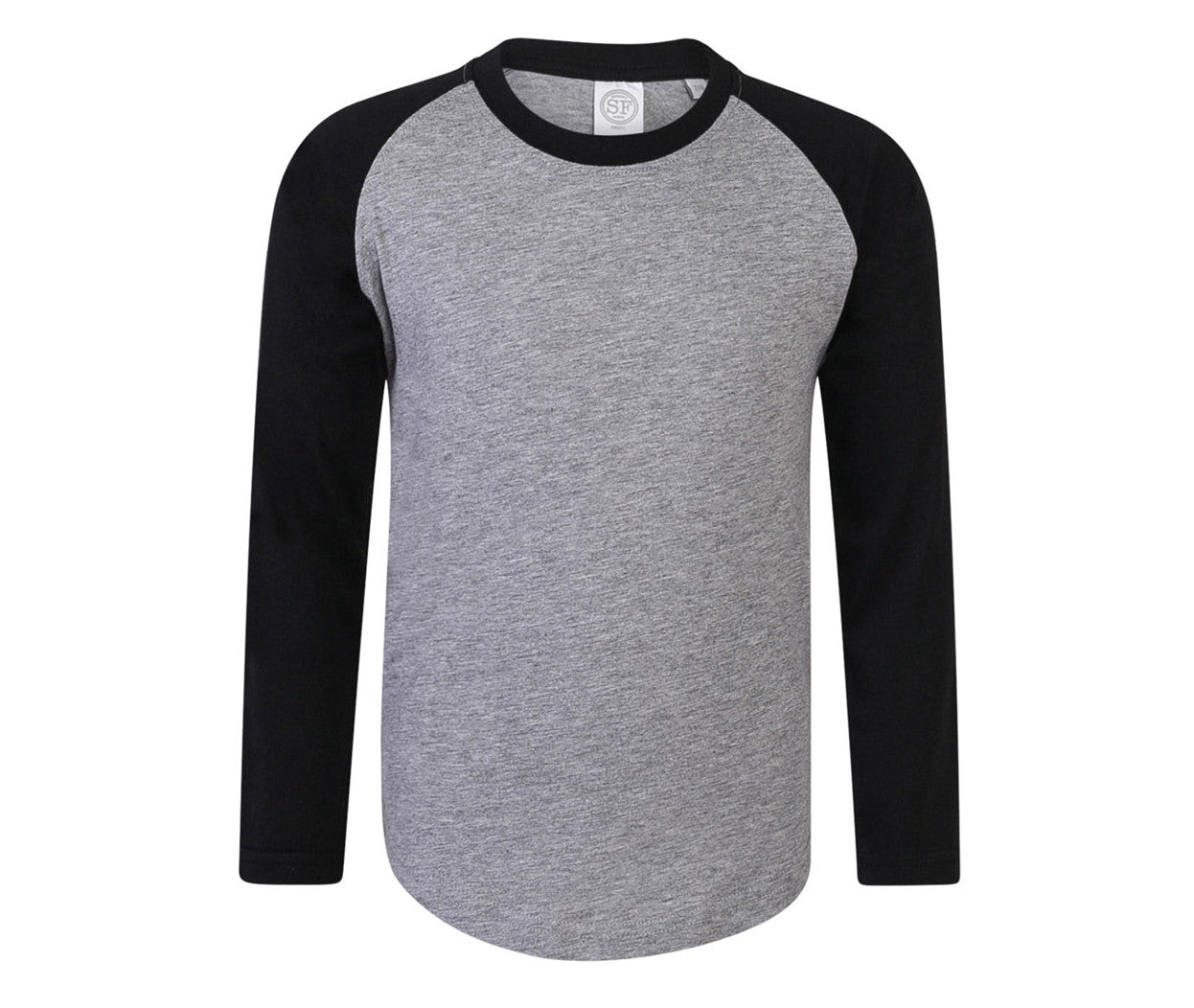 Tee-Shirt Baseball Manches Longues Enfant - Heather Grey/black