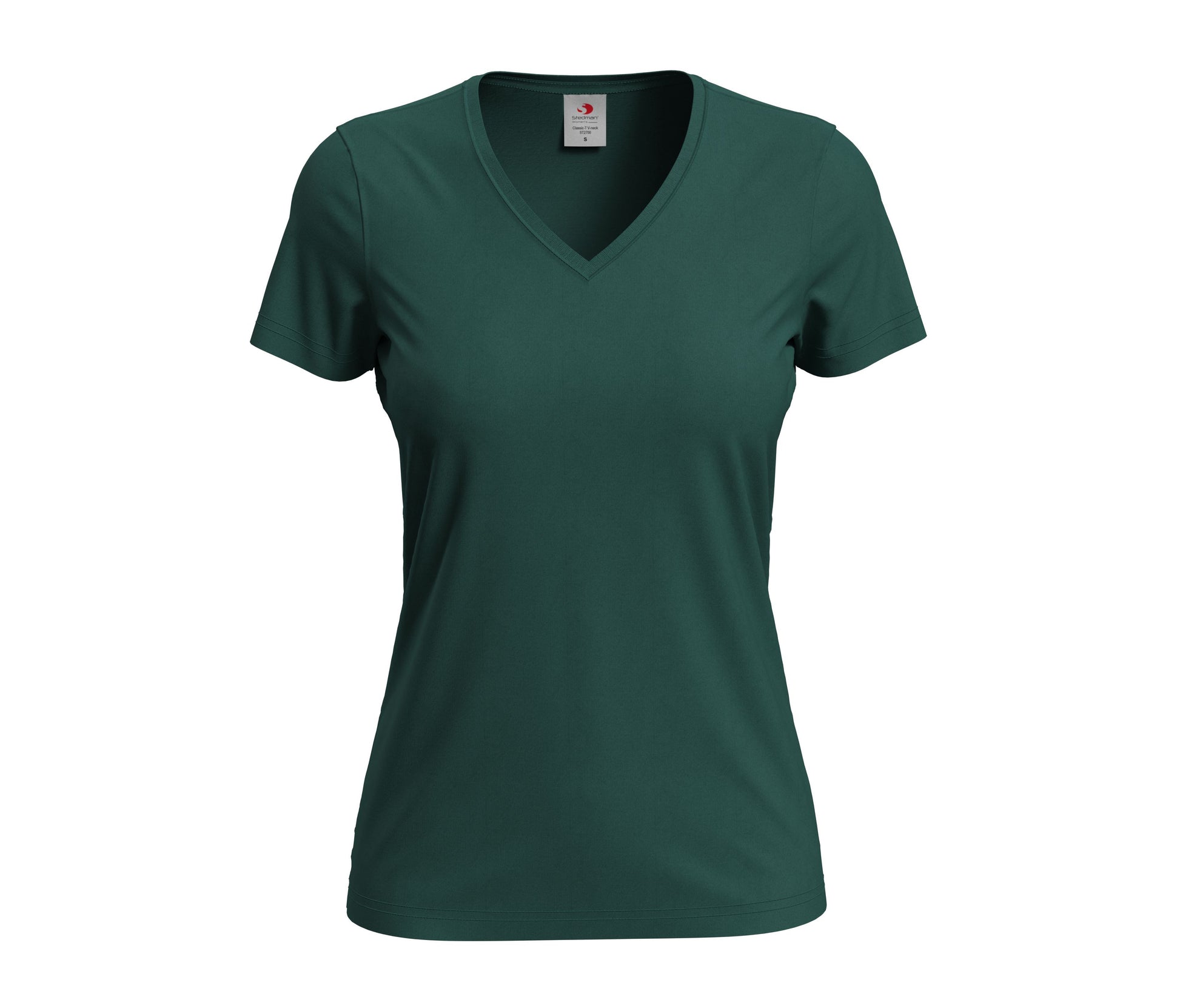 Tee-Shirt Femme Col V - Bottle Green