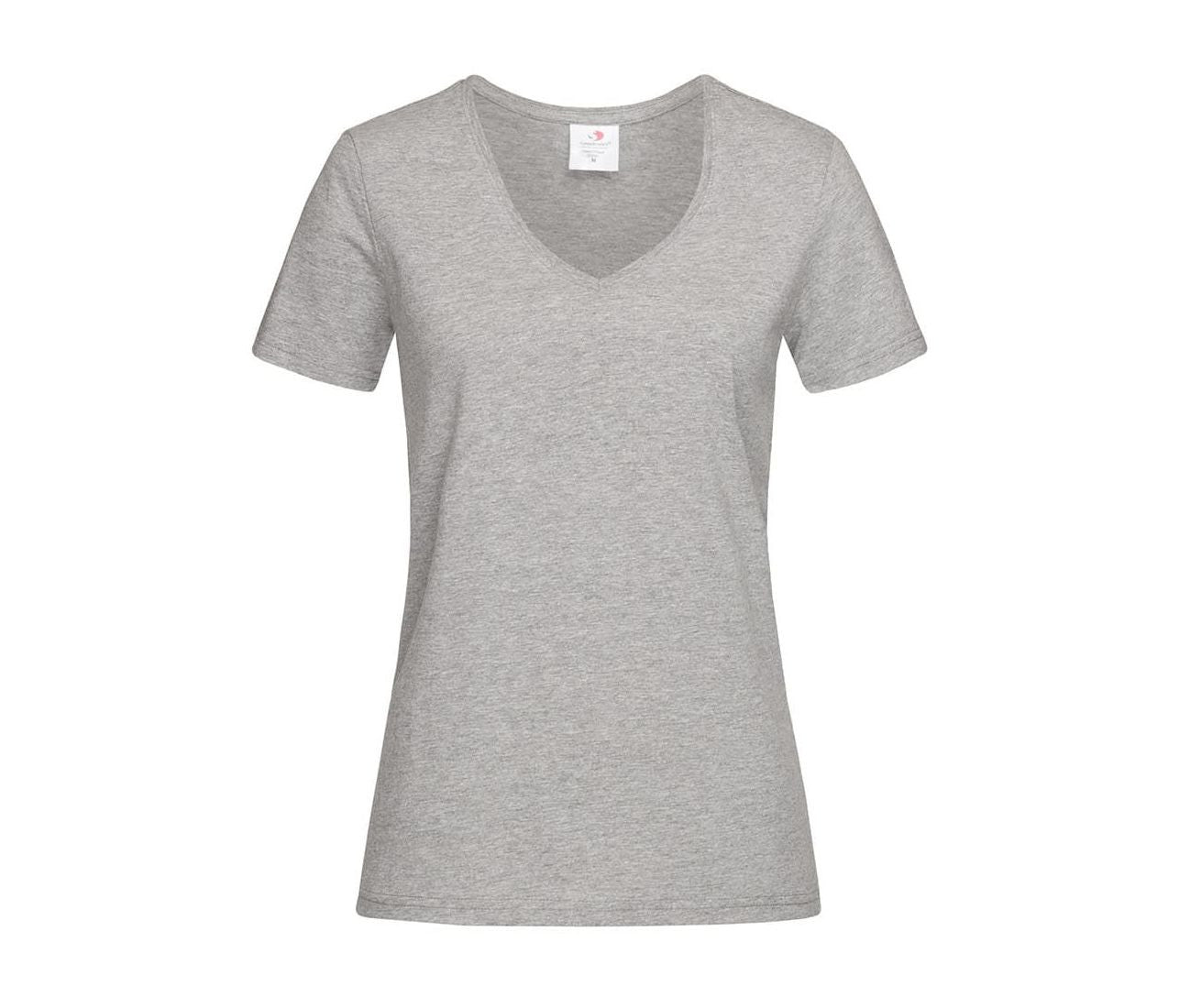 Tee-Shirt Femme Col V - Grey Heather
