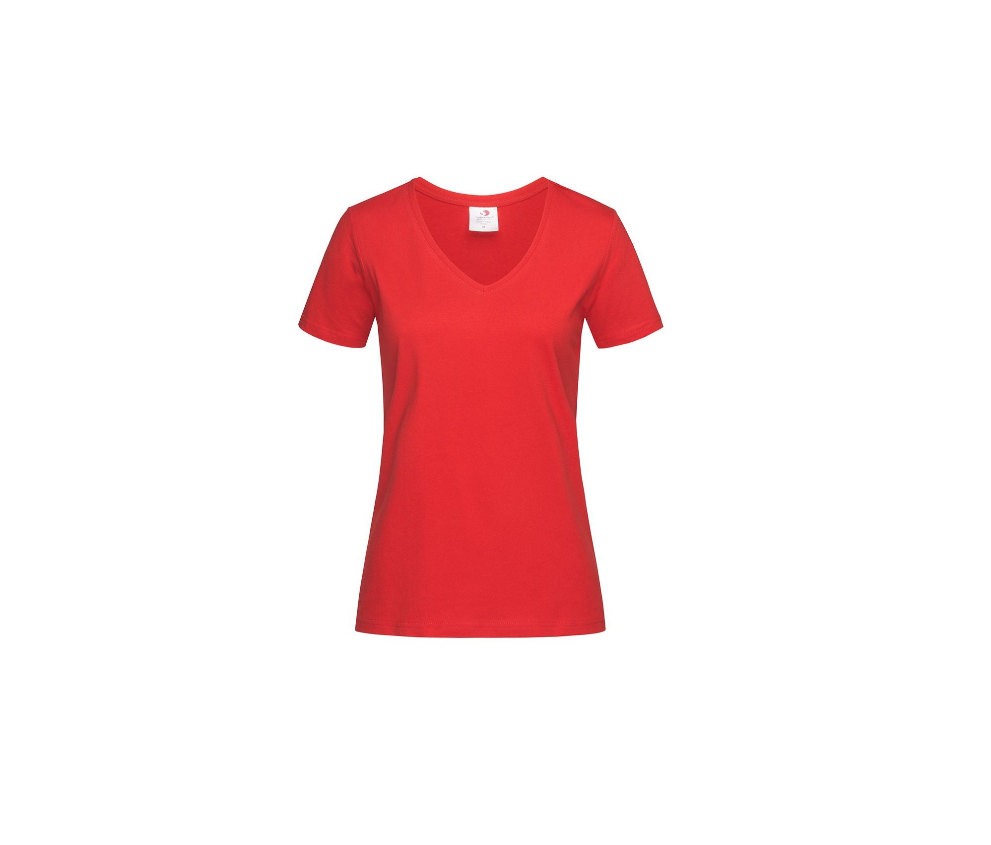 Tee-Shirt Femme Col V - Scarlet Red