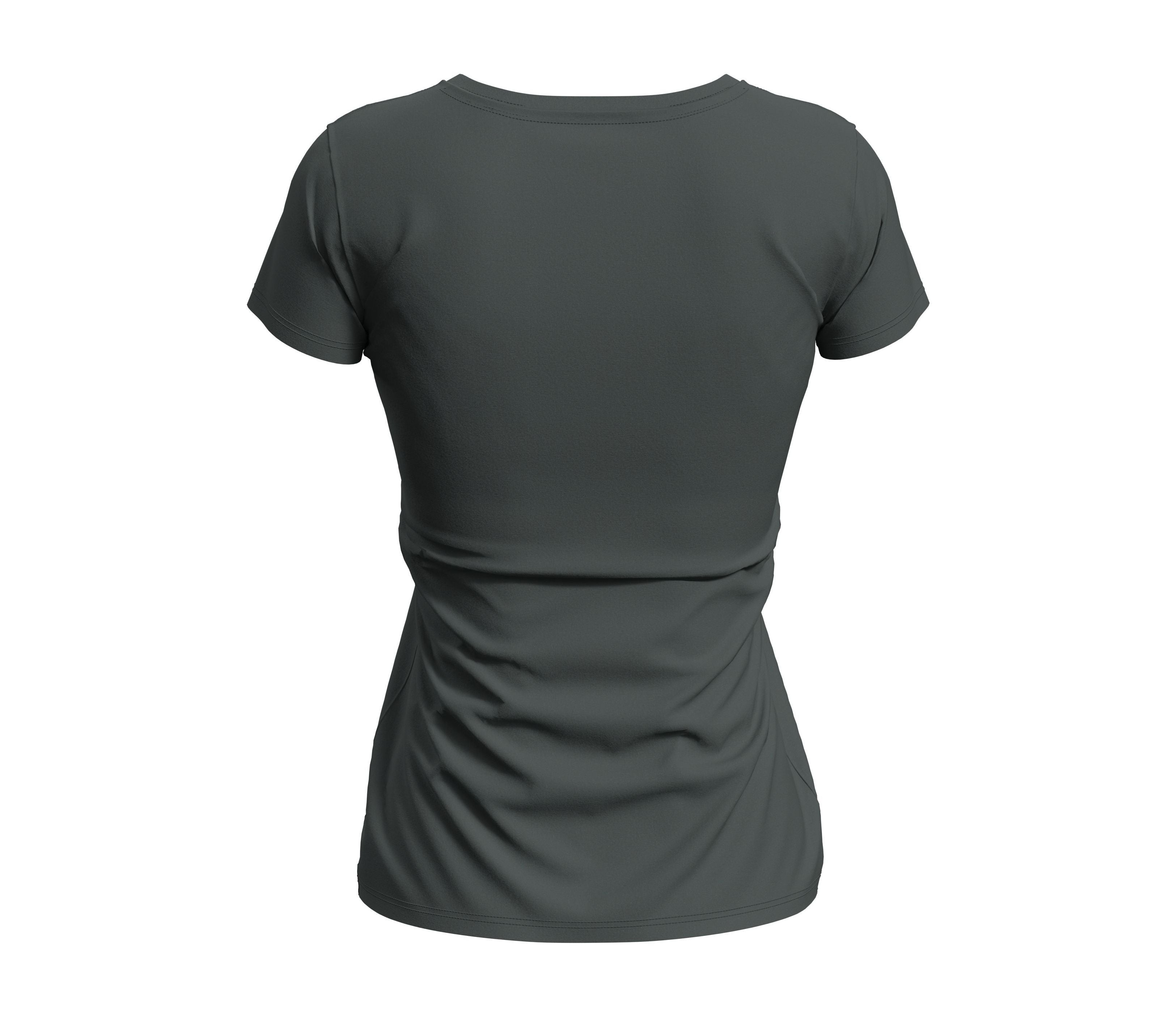 Tee-Shirt Femme Col V - Slate Grey