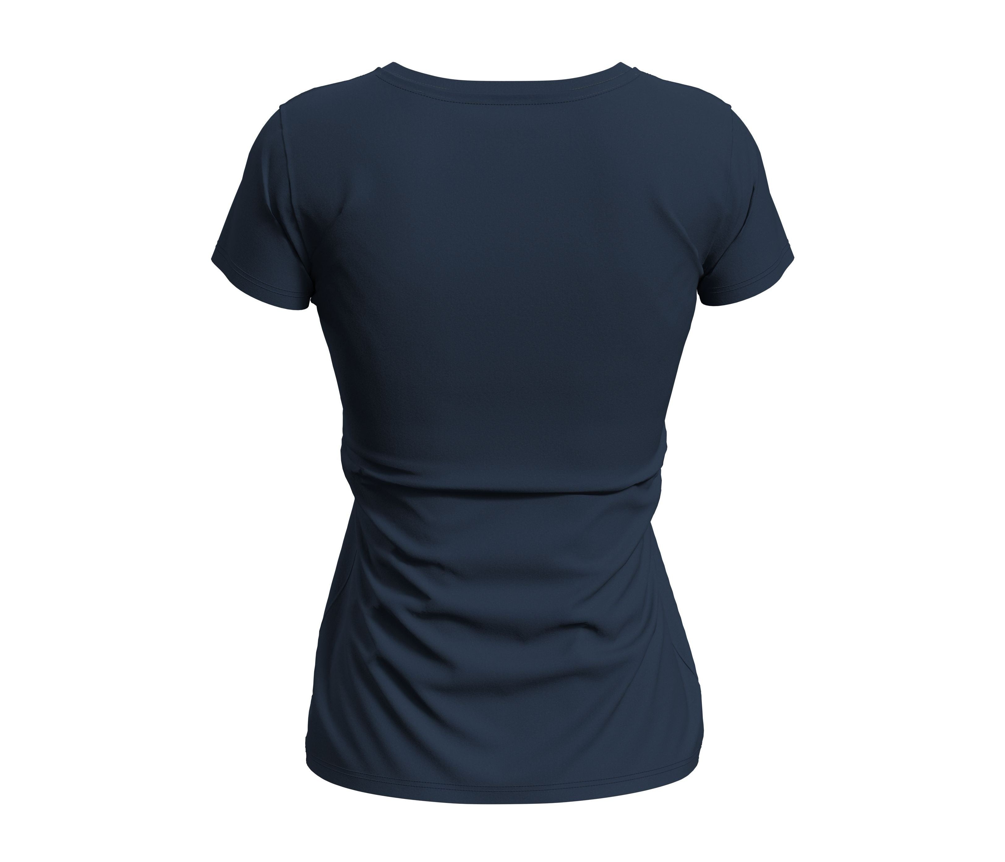 Tee-Shirt Femme Col V - Blue Midnight