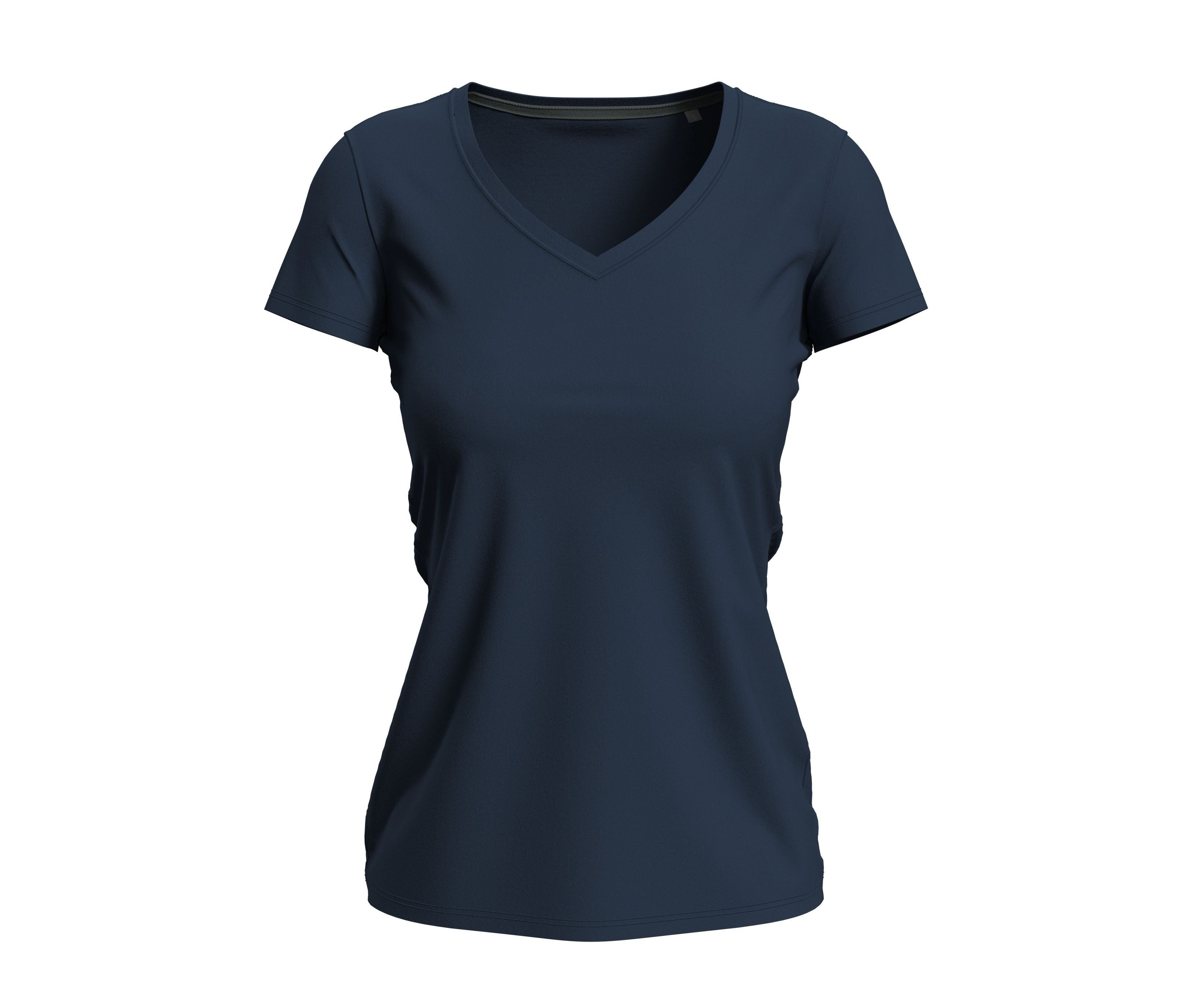 Tee-Shirt Femme Col V - Blue Midnight
