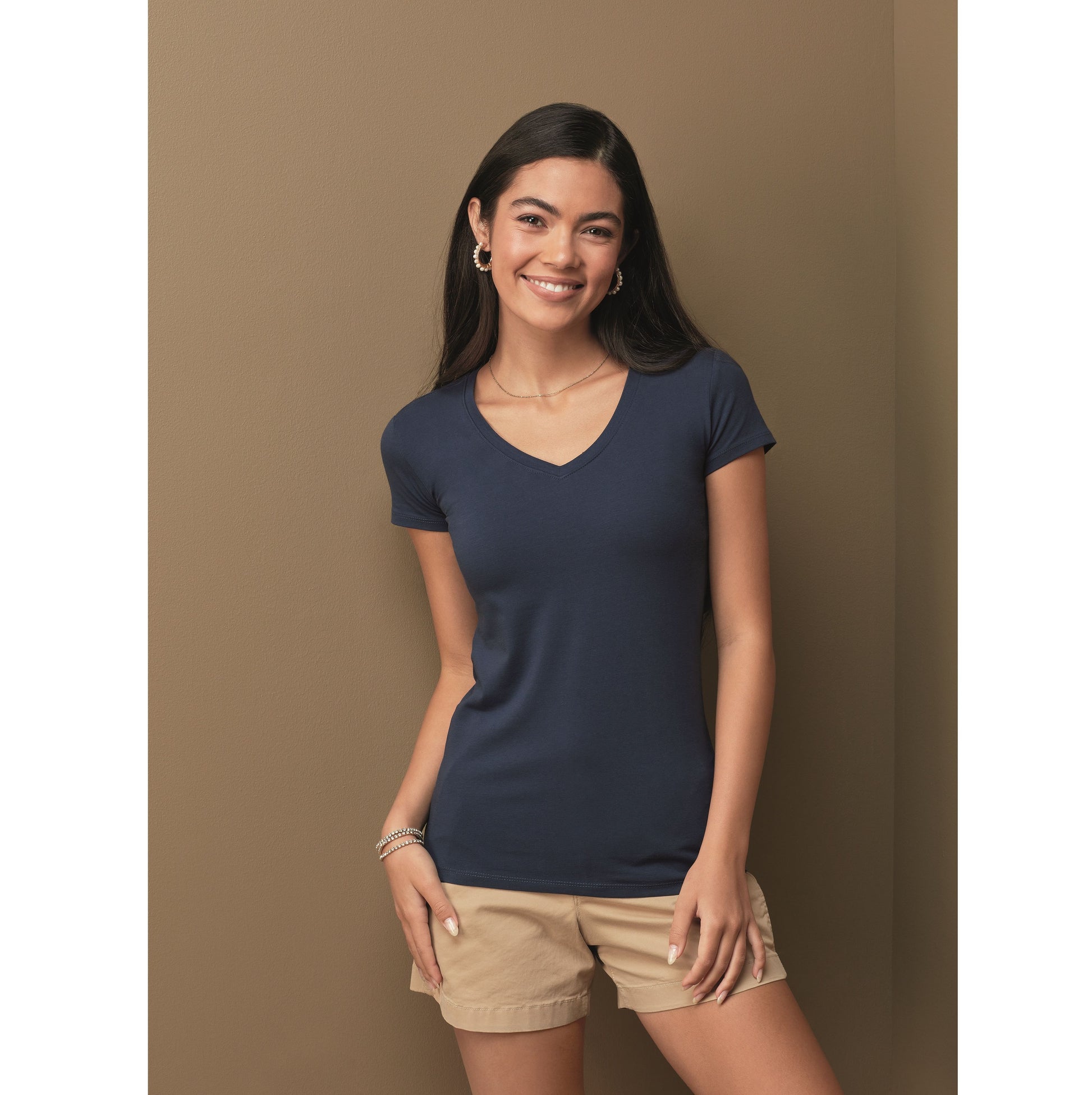 Tee-shirt femme col V