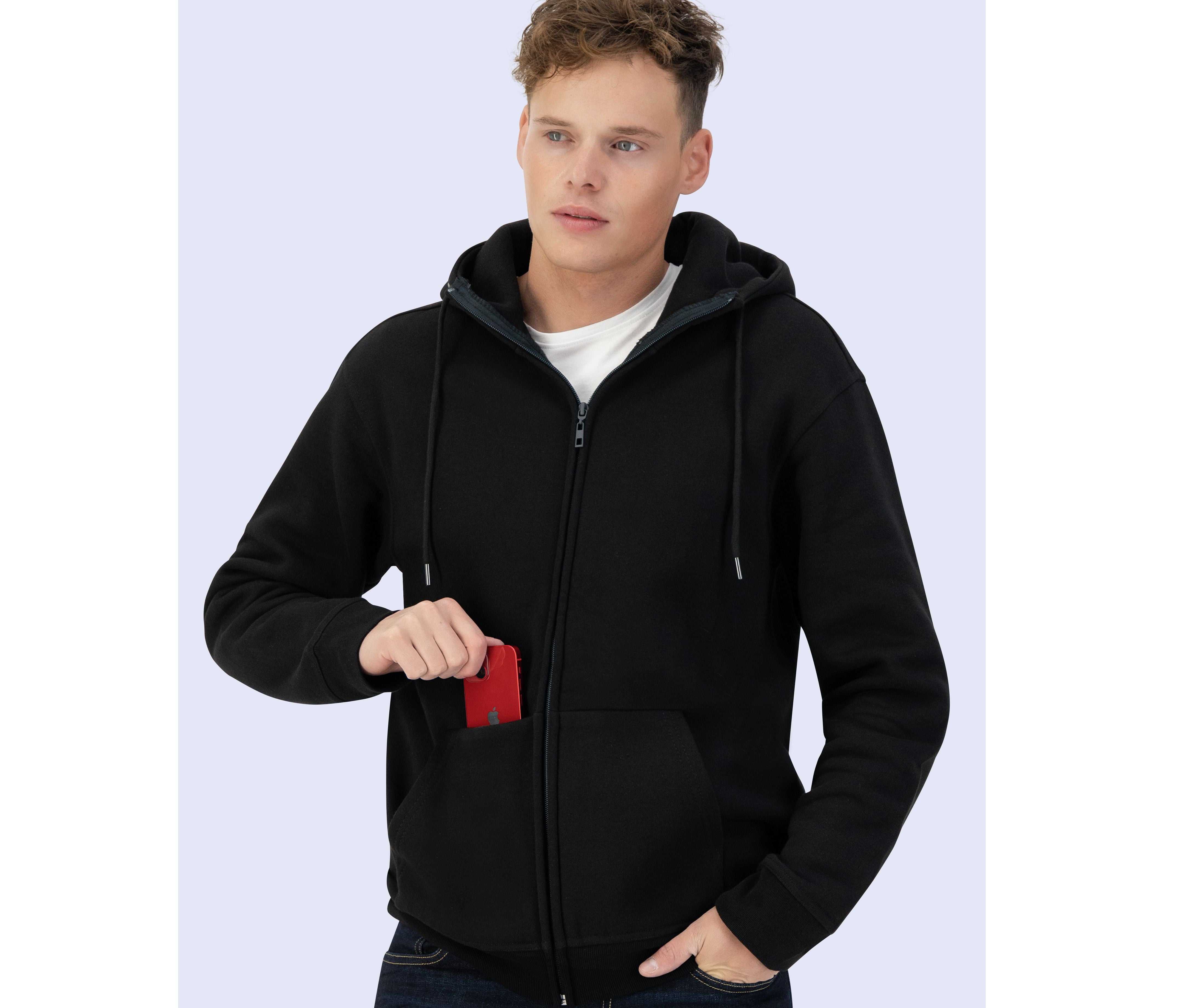 Sweat capuche zippé lourd