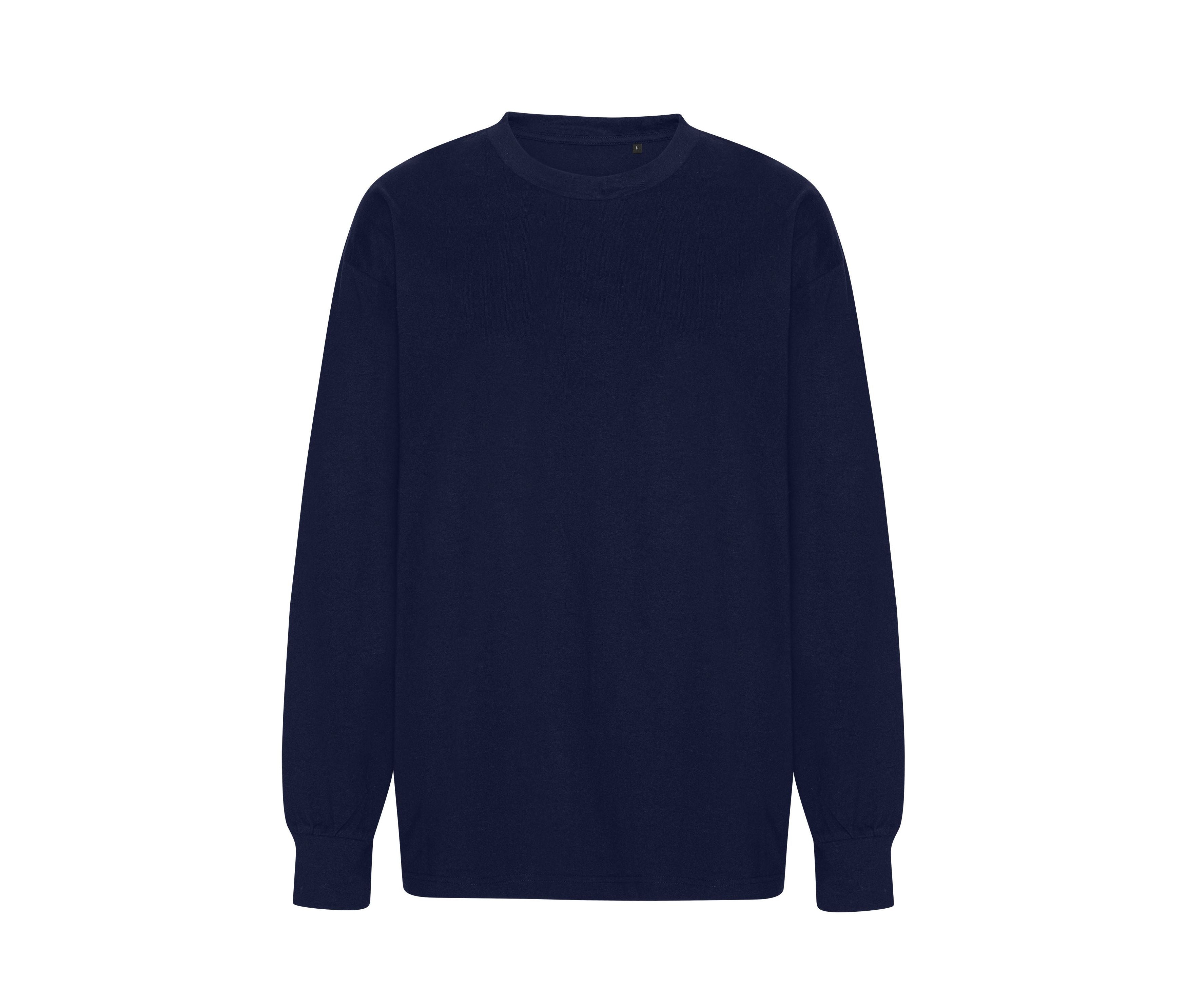 Tiger Cotton Oversized Ls T-Shirt - Navy