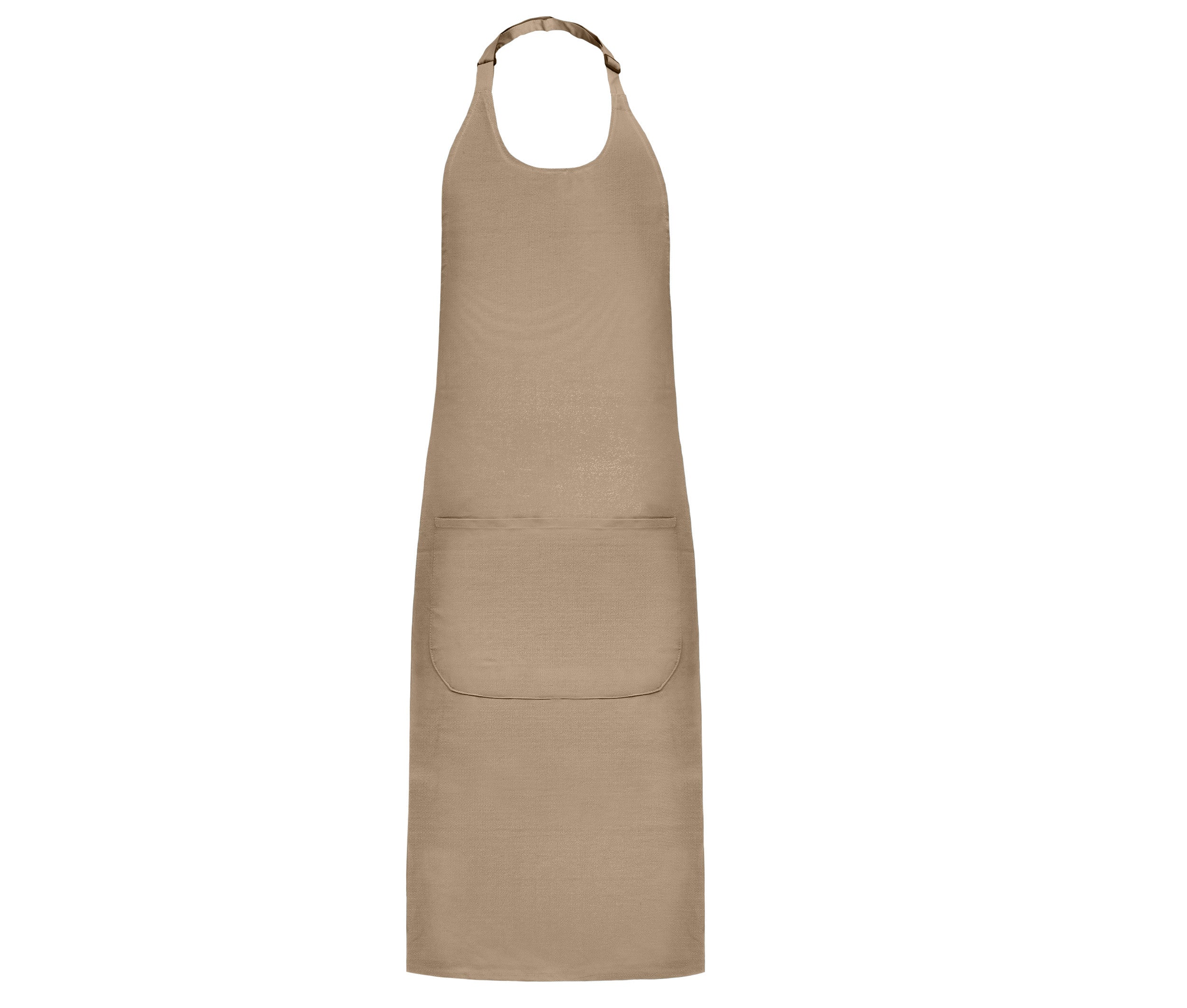 Tablier à Bavette 100% Coton Avec Poche - Beige