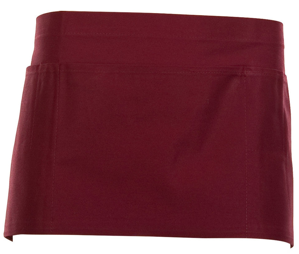 Tablier de Barman Court en Coton - Burgundy