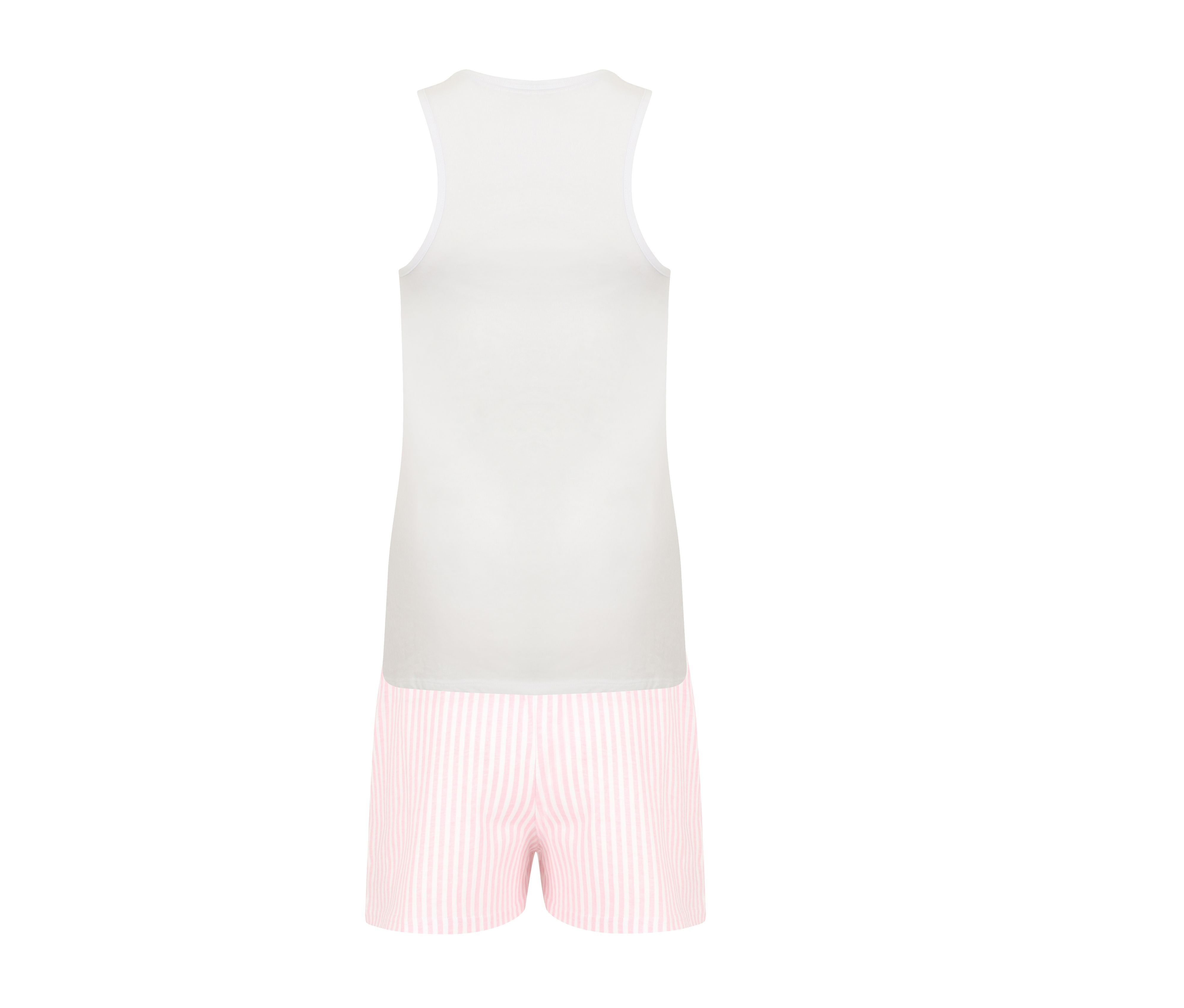 Ensemble Pyjama Femme - White/white Pink Stripe