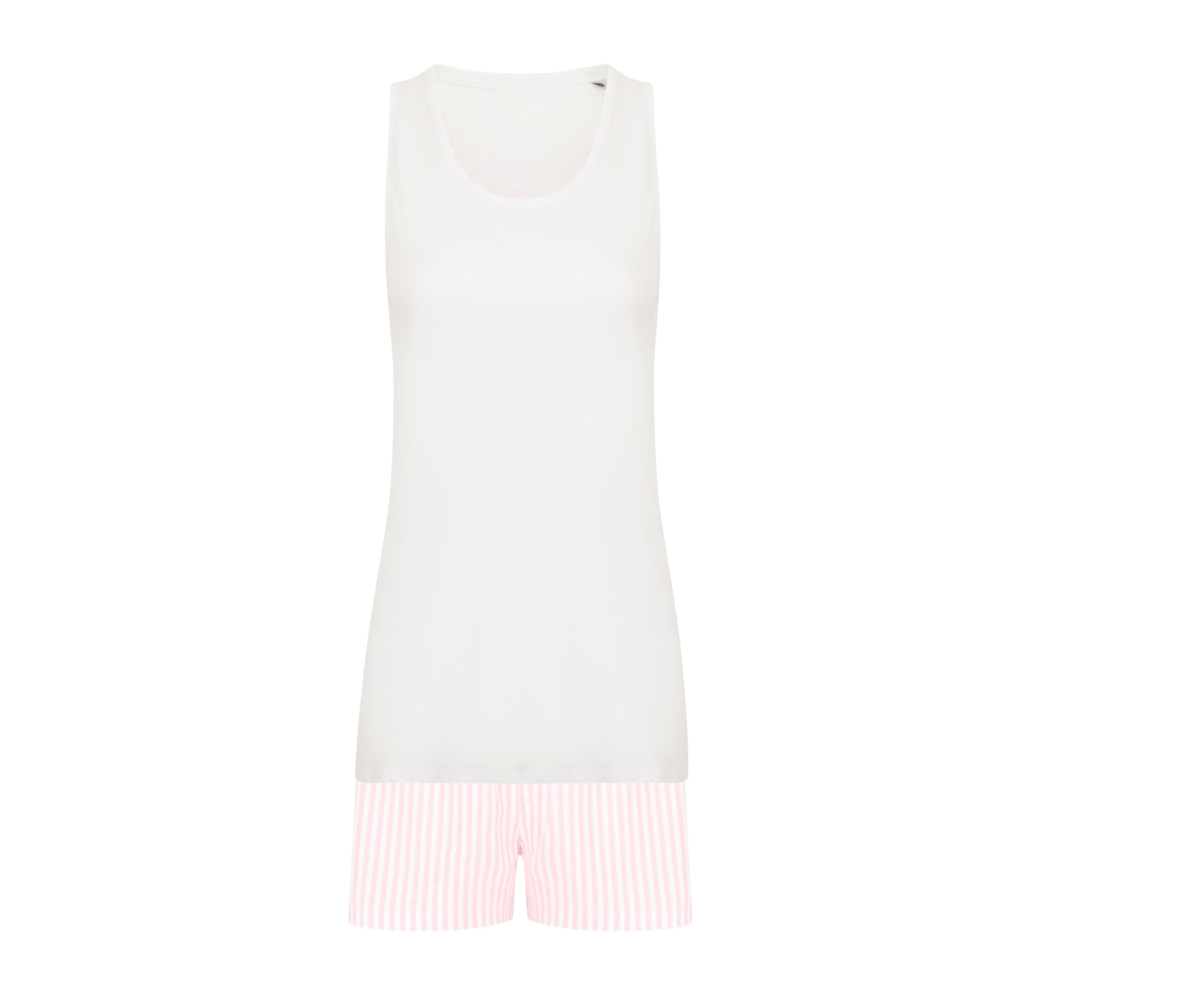 Ensemble Pyjama Femme - White/white Pink Stripe