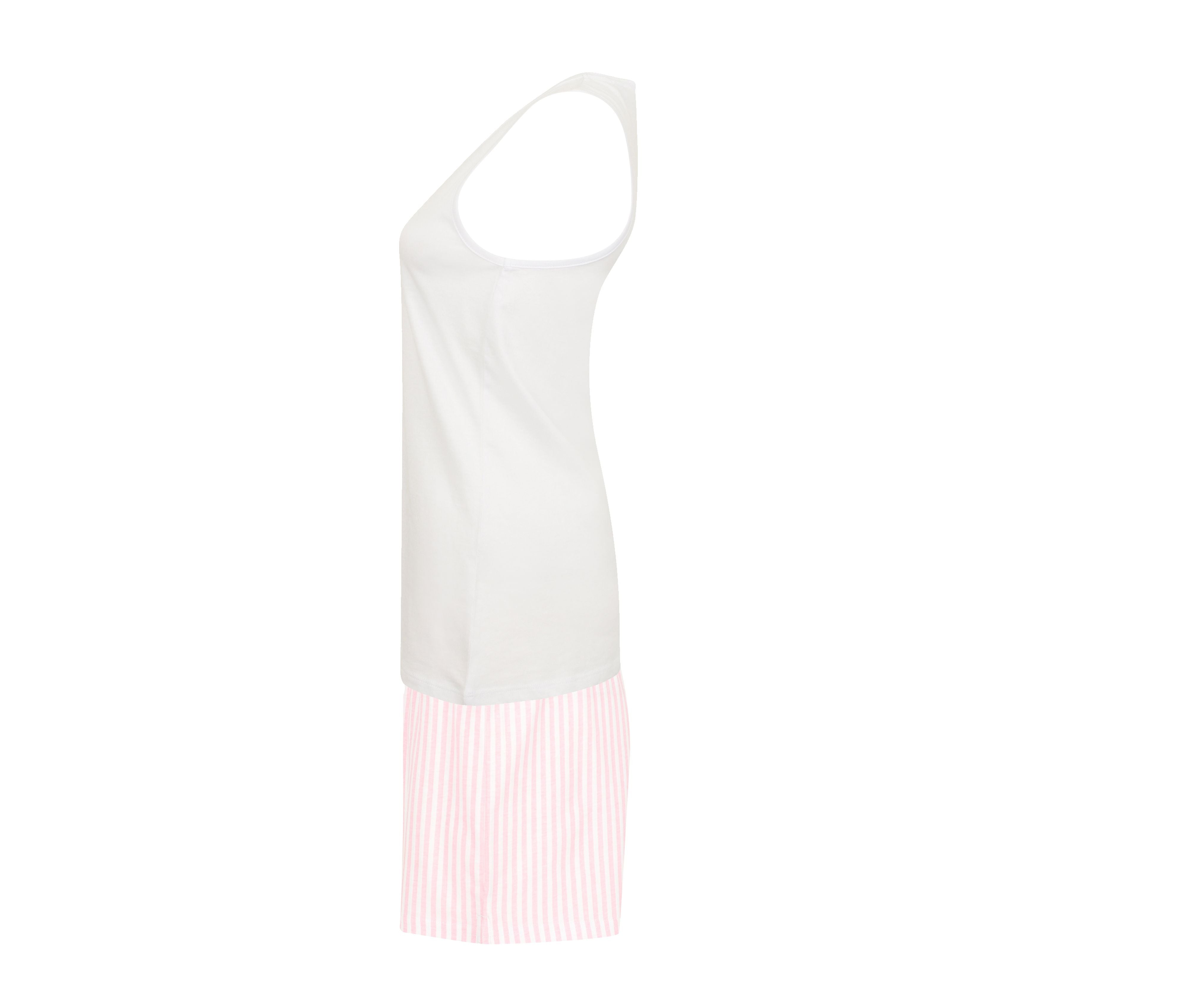 Ensemble Pyjama Femme - White/white Pink Stripe