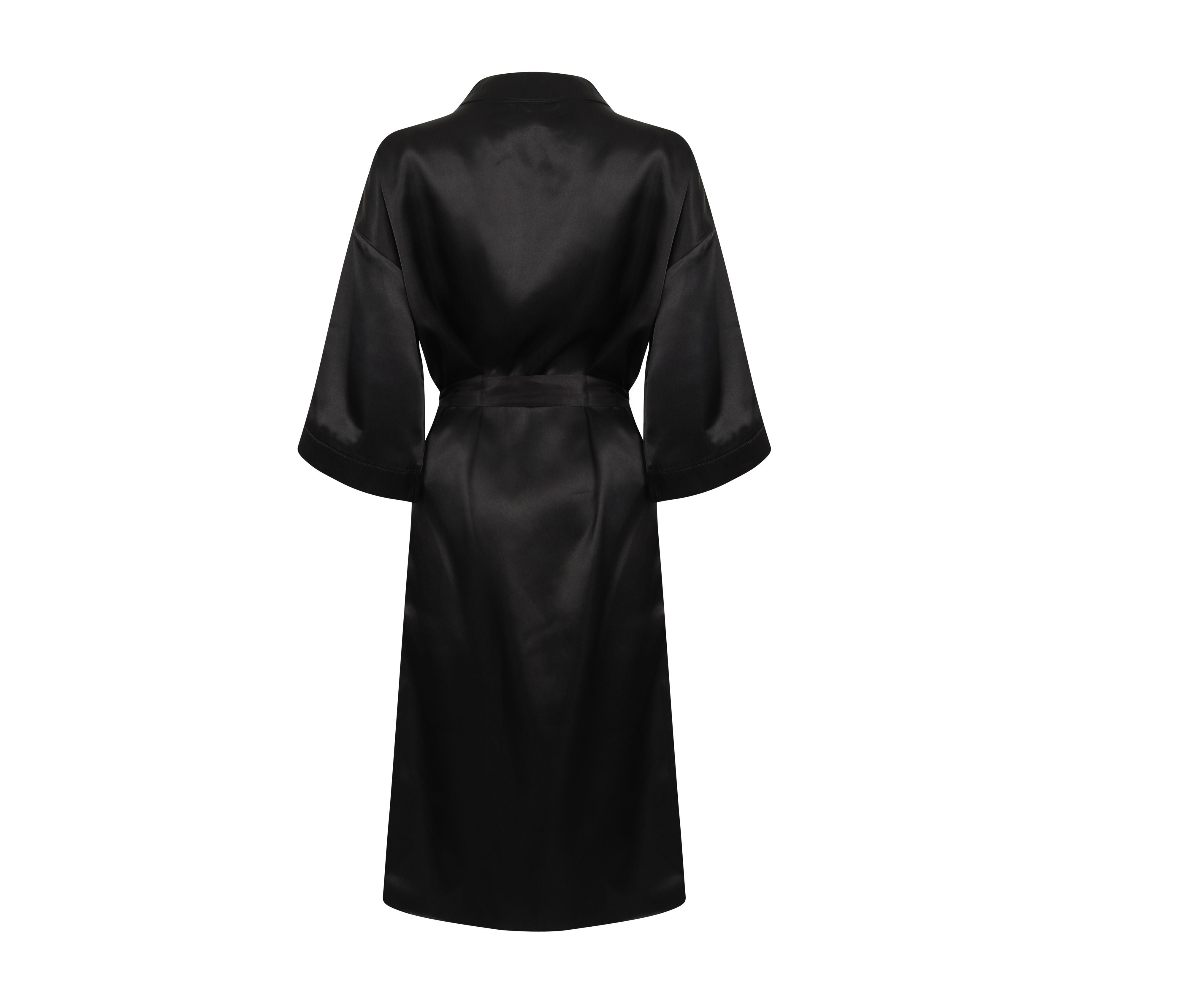 Peignoir en Satin - Black