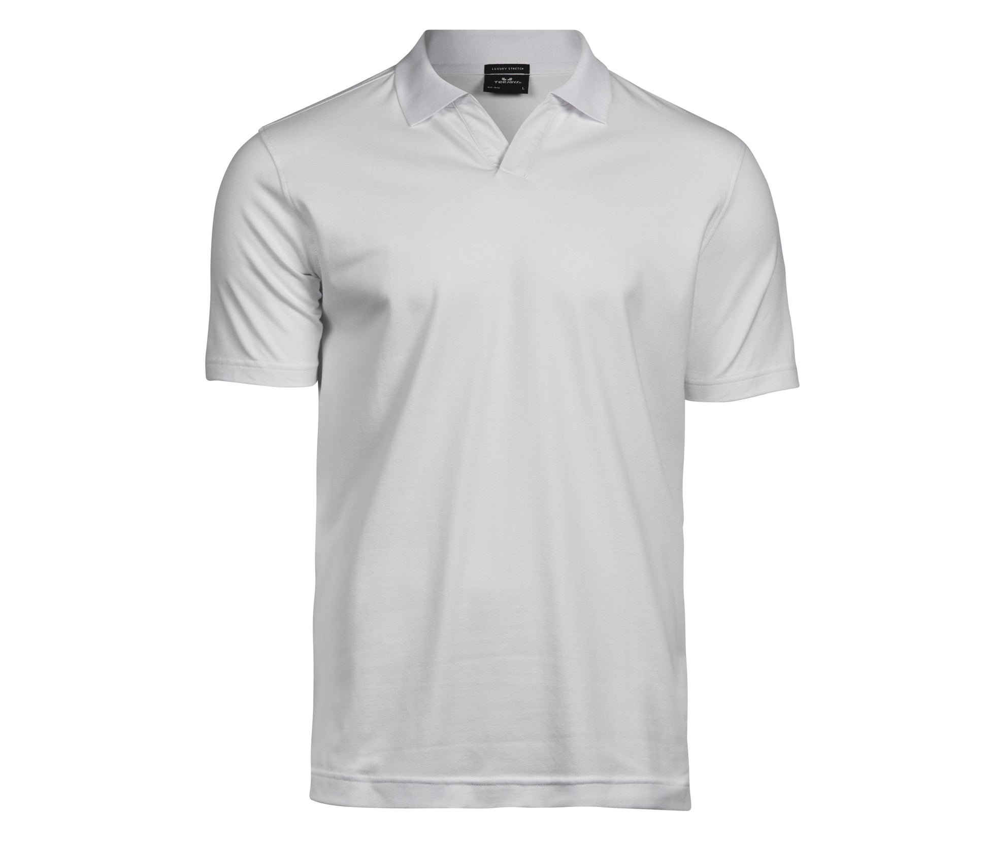 Polo Stretch Col V Homme Bio - White