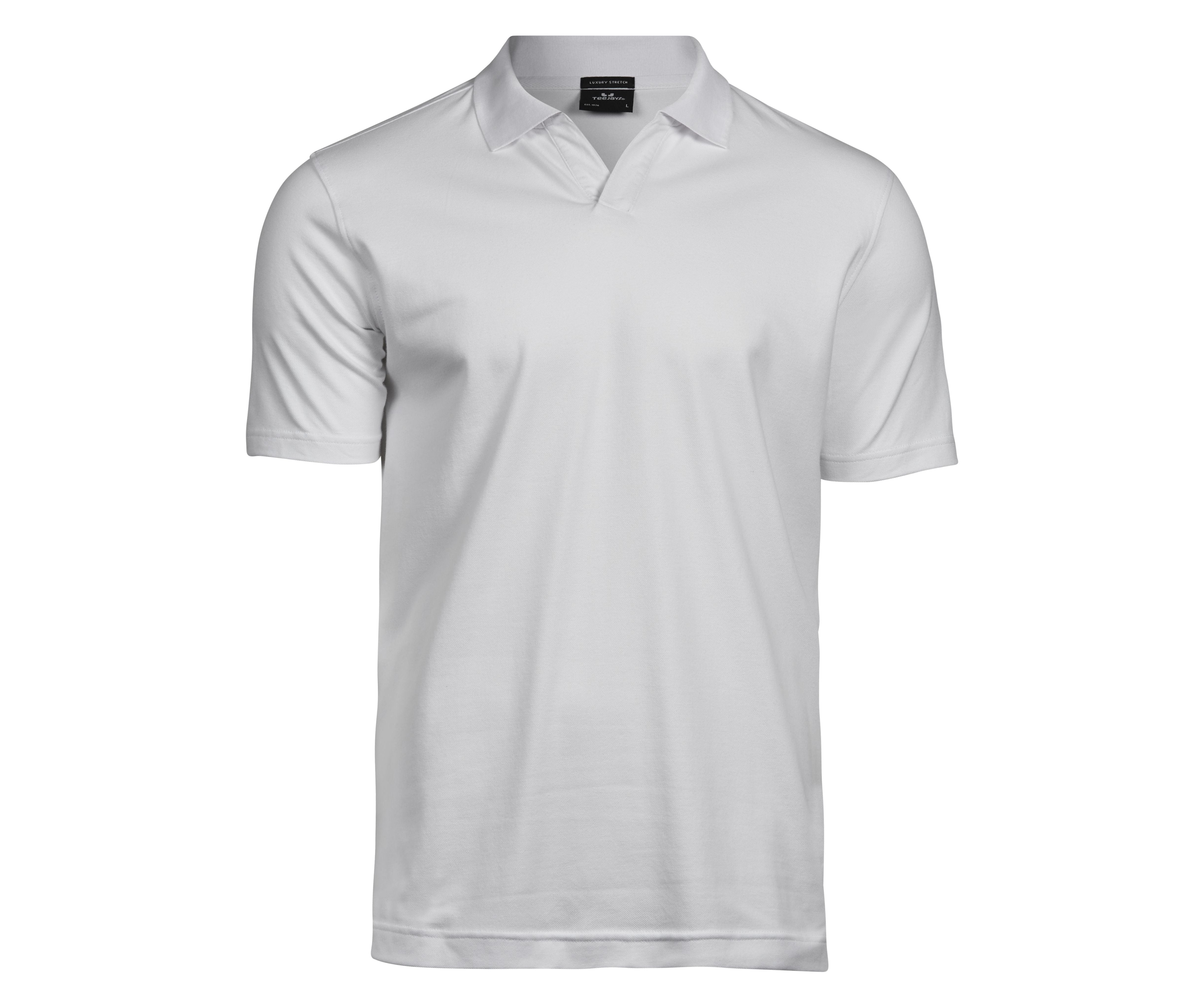 Polo Stretch Col V Homme Bio - White