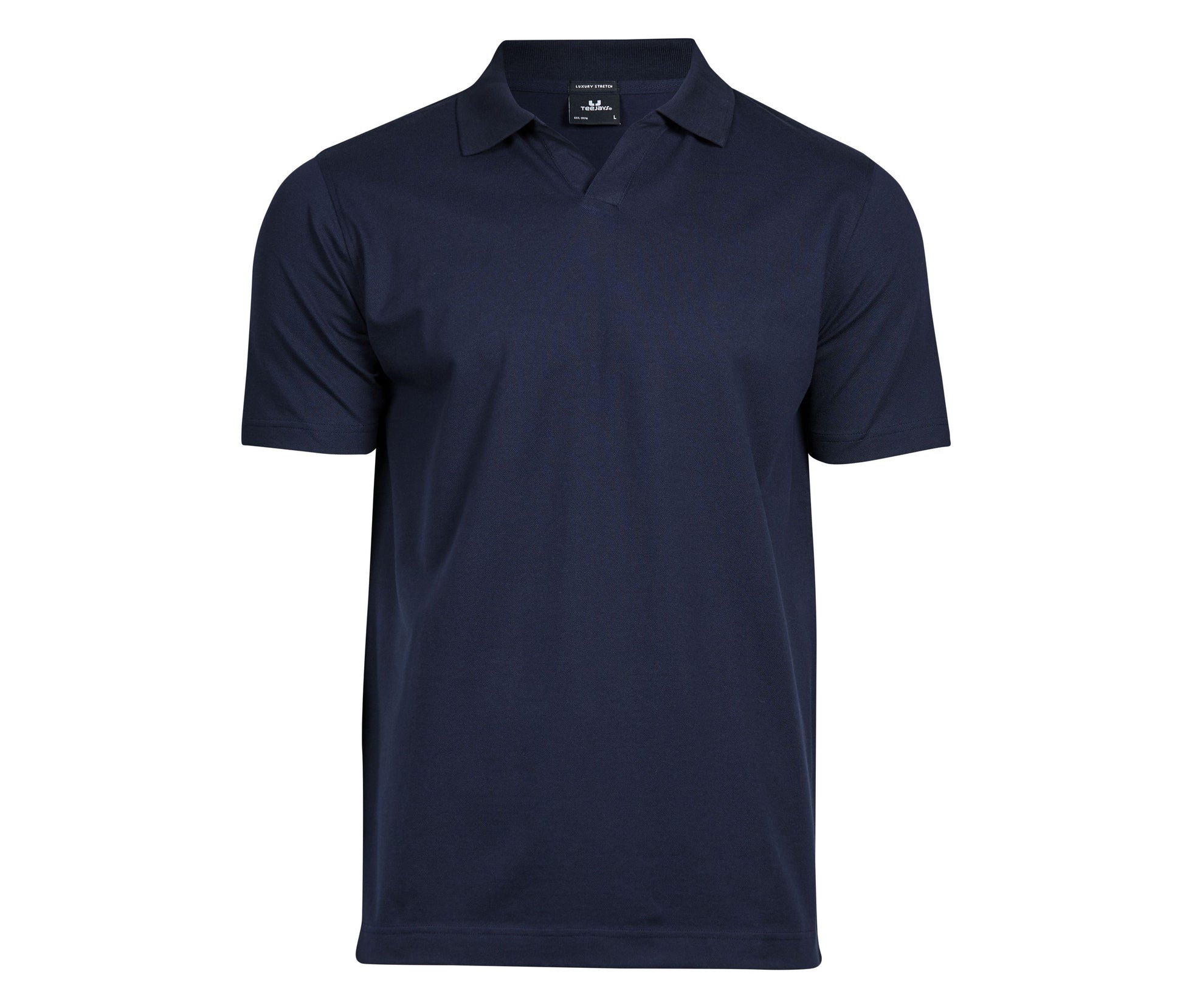 Polo Stretch Col V Homme Bio - Navy