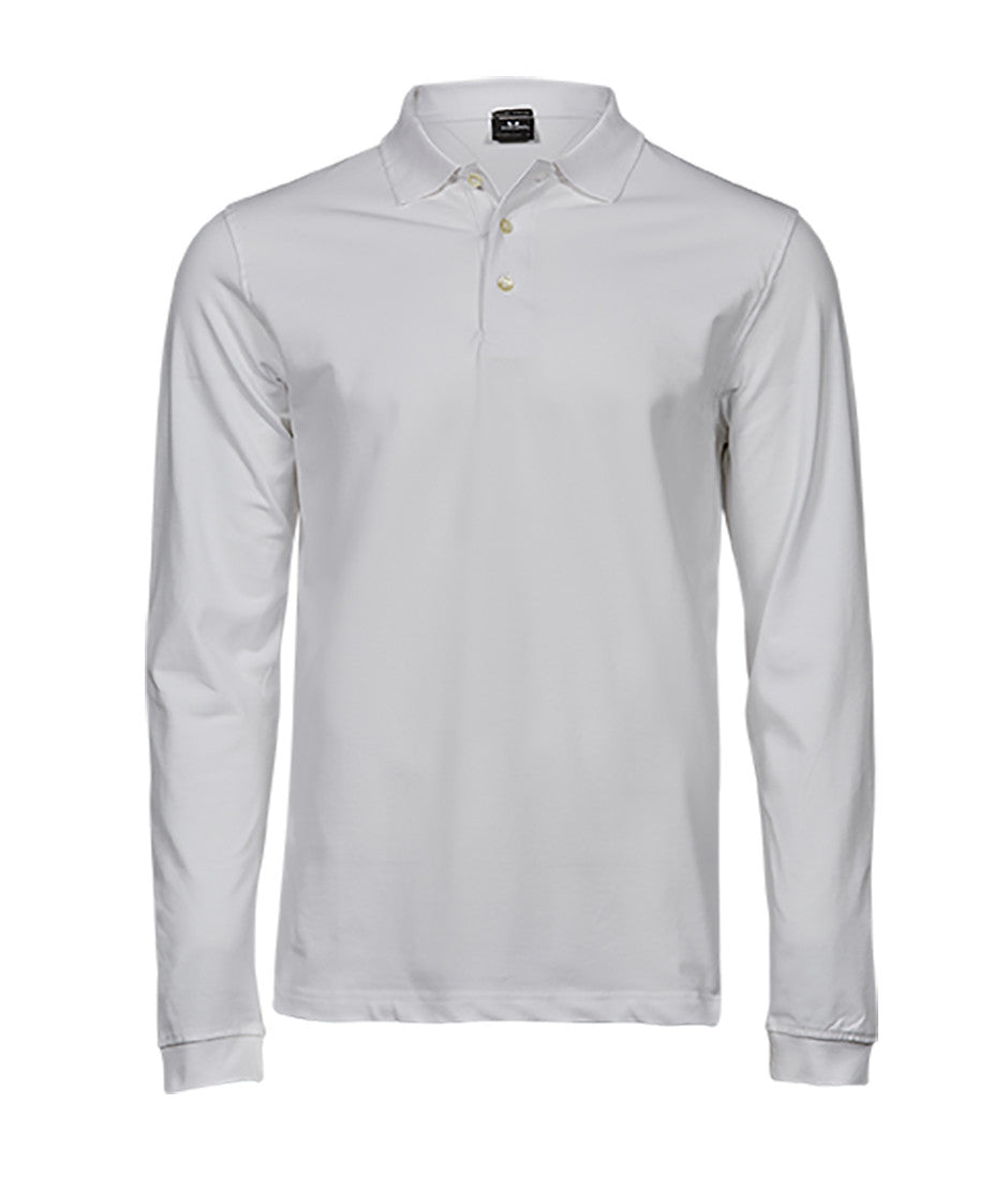 Polo Stretch Manches Longues Homme - White