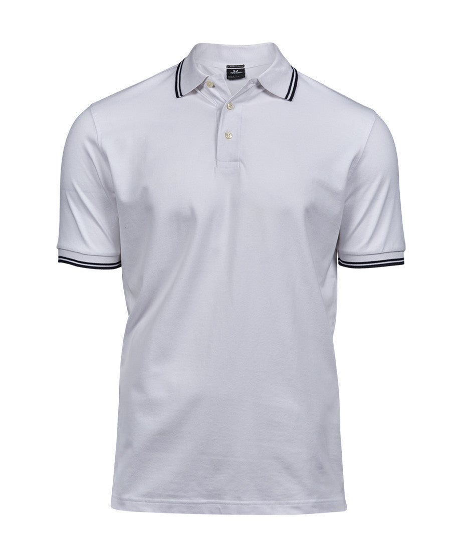 Polo Homme Col et Manches Contrastés - White/navy