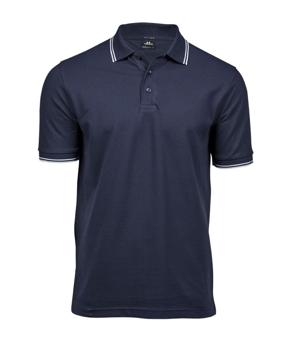 Polo Homme Col et Manches Contrastés - Navy/white
