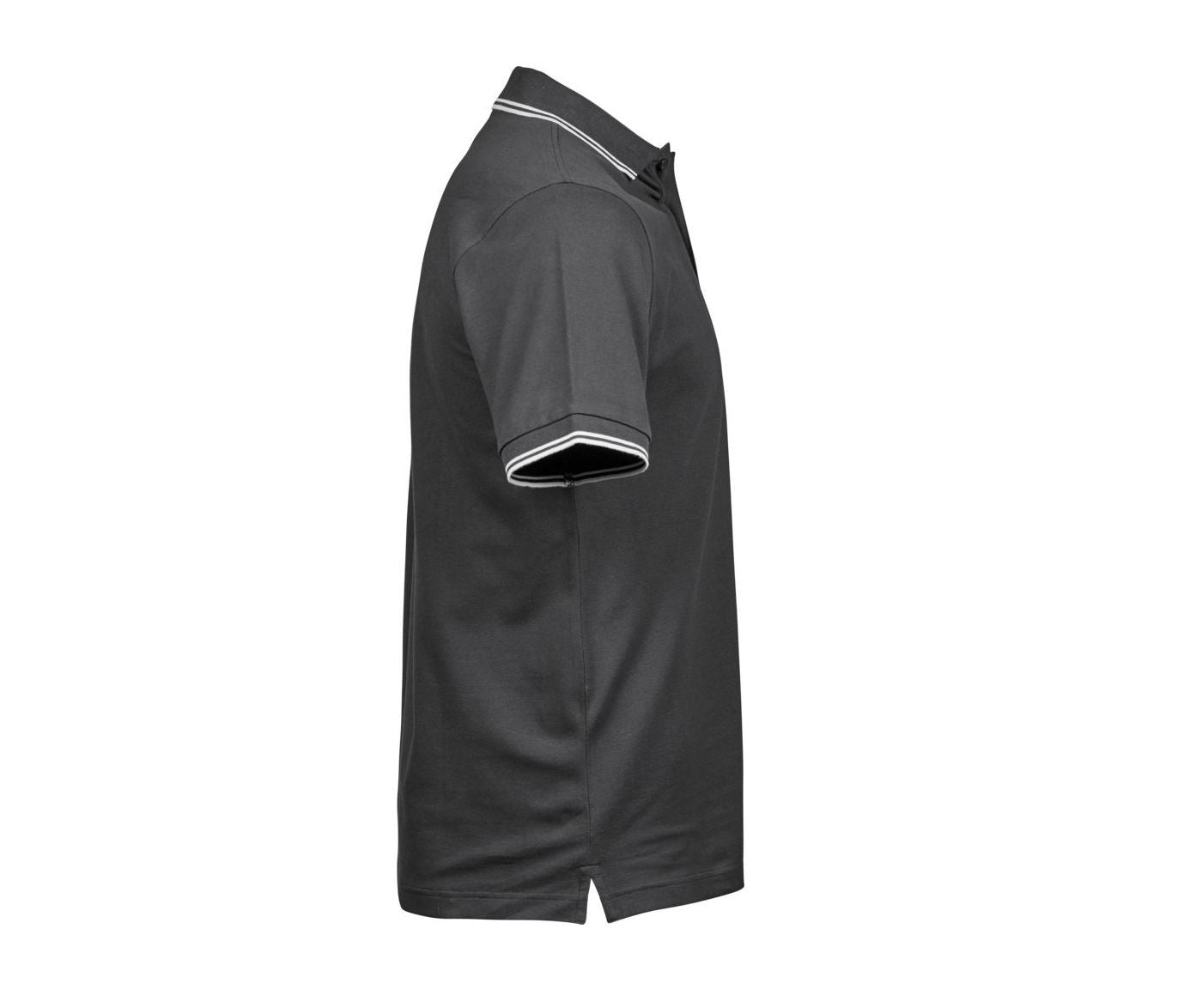 Polo Homme Col et Manches Contrastés - Dark Grey/white