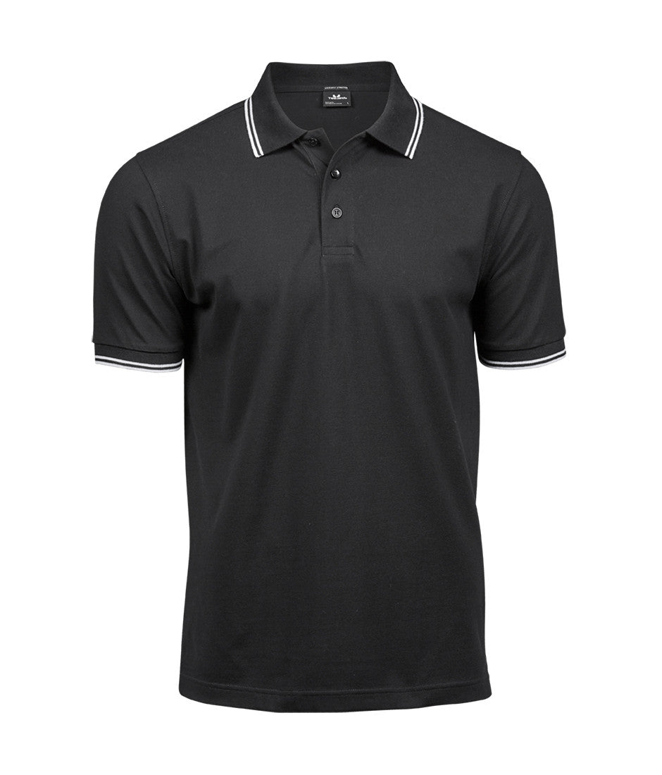 Polo Homme Col et Manches Contrastés - Black/white