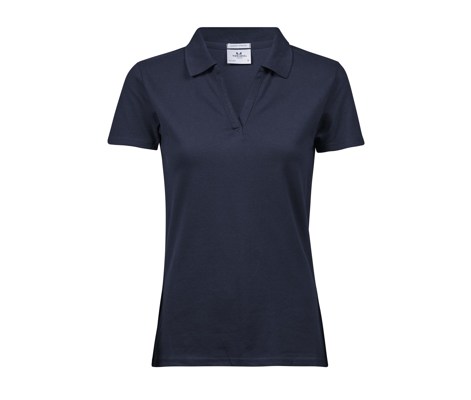 Polo Stretch Col V Femme Bio - Navy