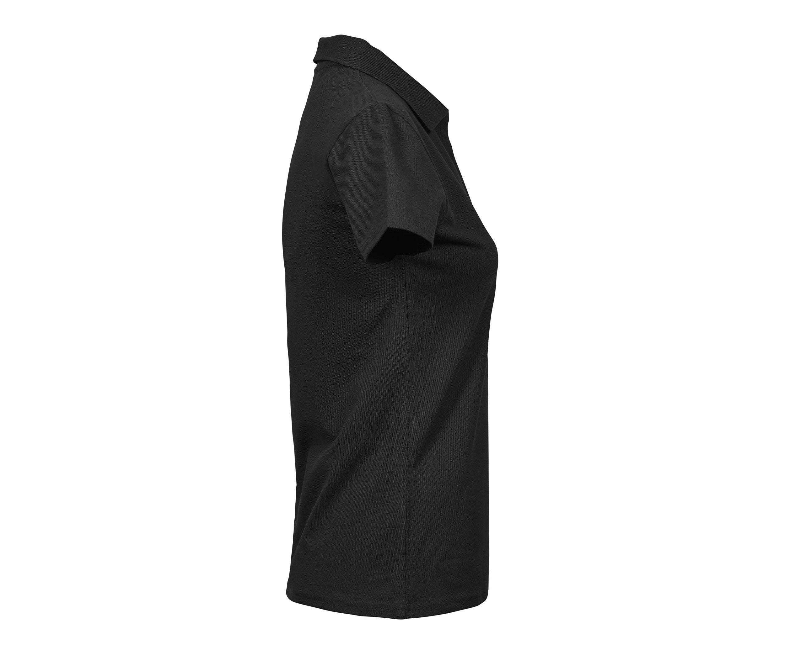 Polo Stretch Col V Femme Bio - Black