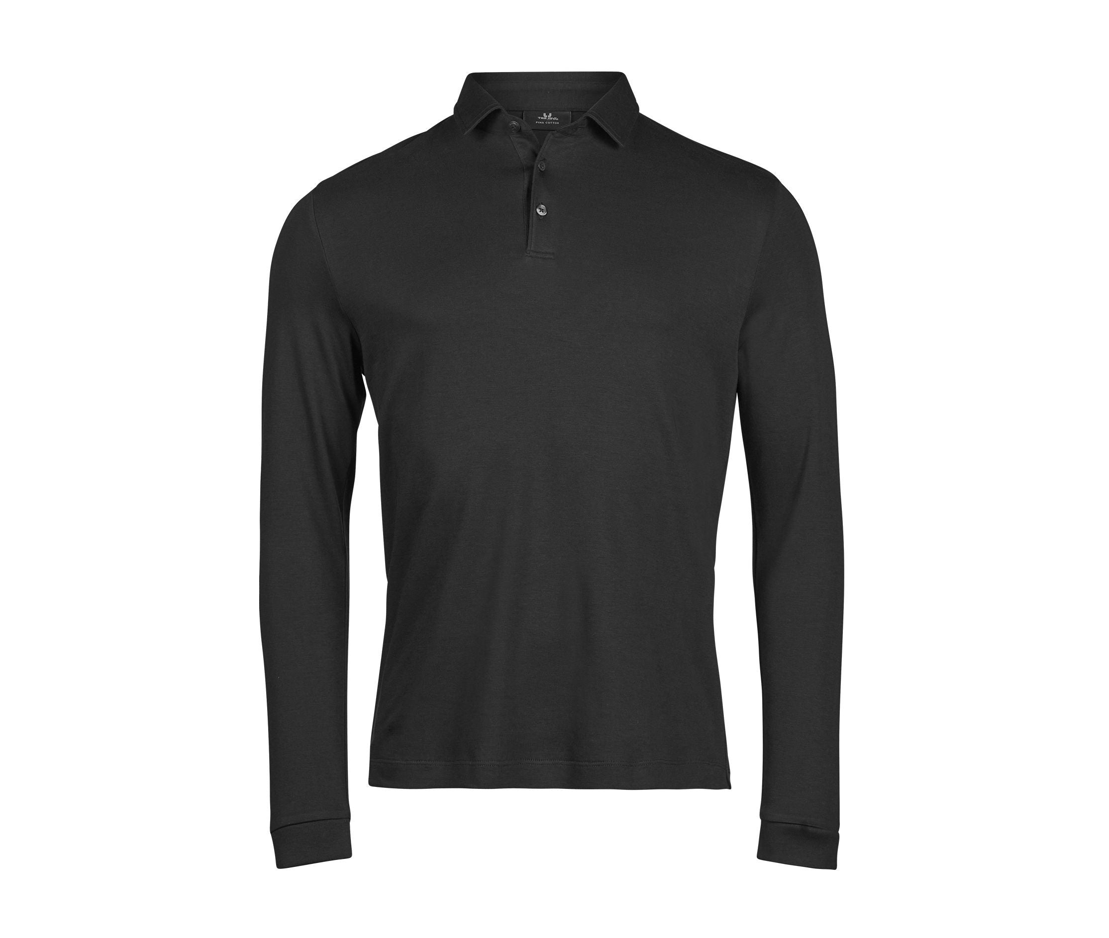 Polo Manches Longues en Coton Pima - Black