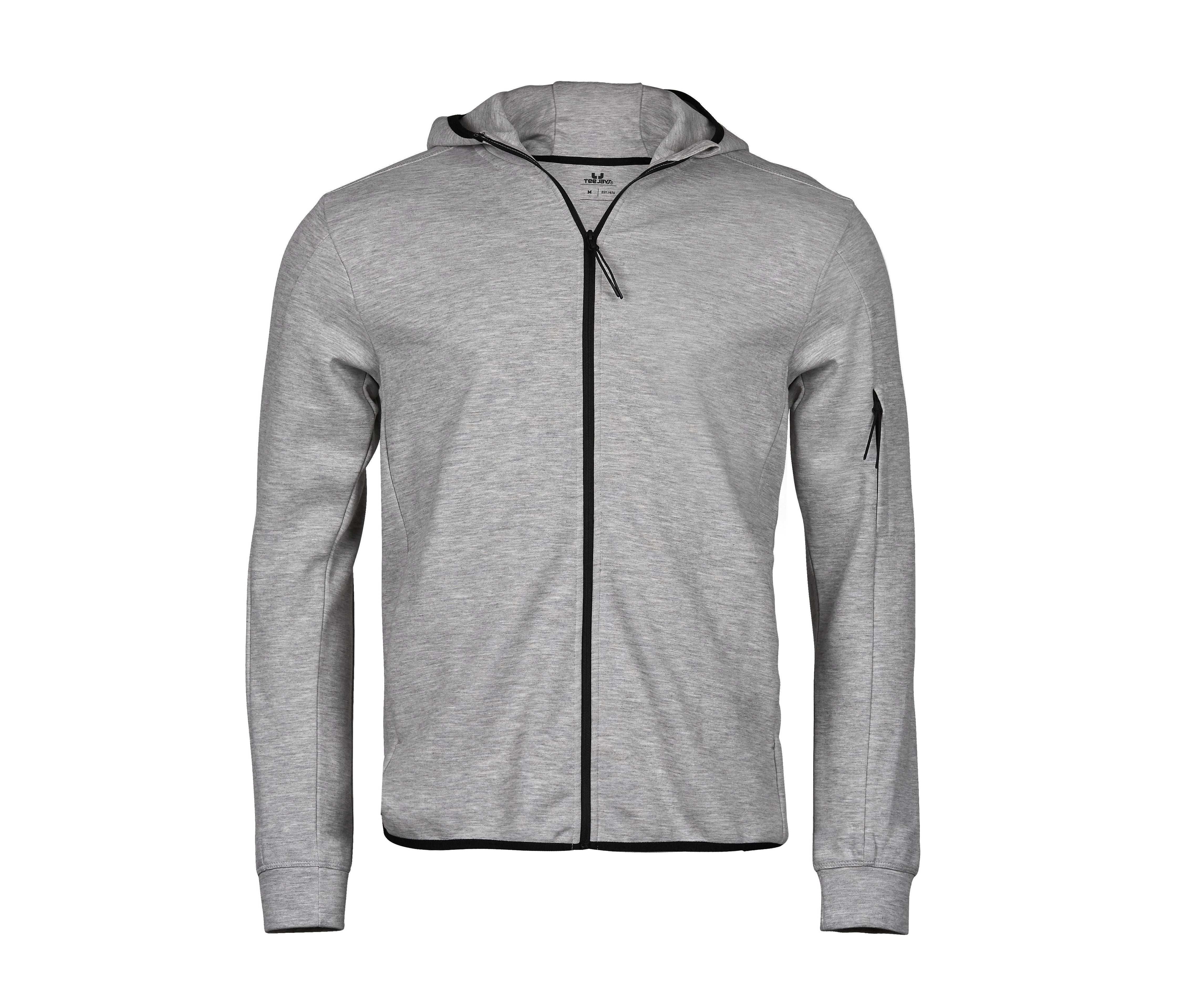 Sweat de Sport à Capuche Zippé - Heather Grey
