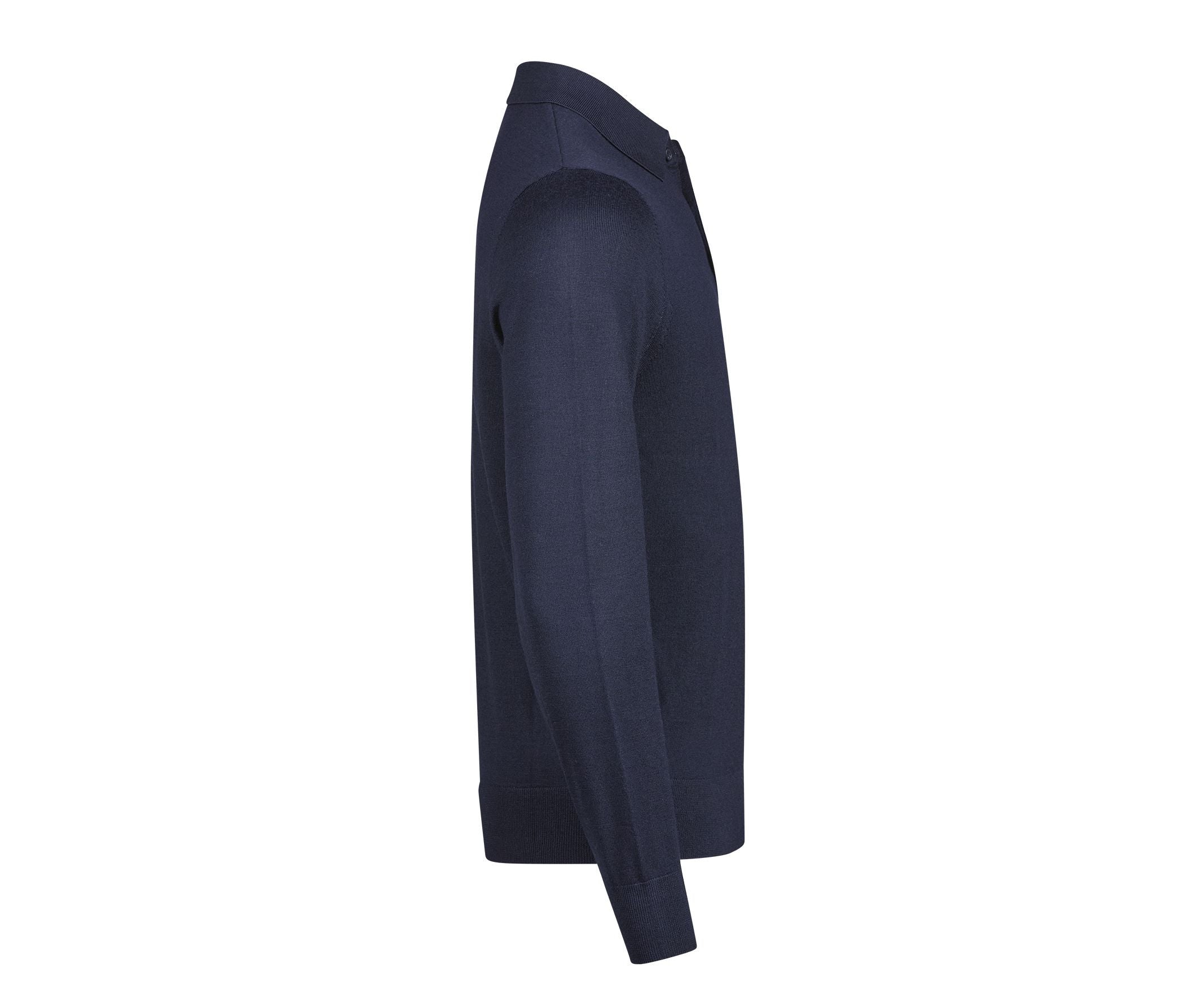 Polo Manches Longues en Laine - Navy