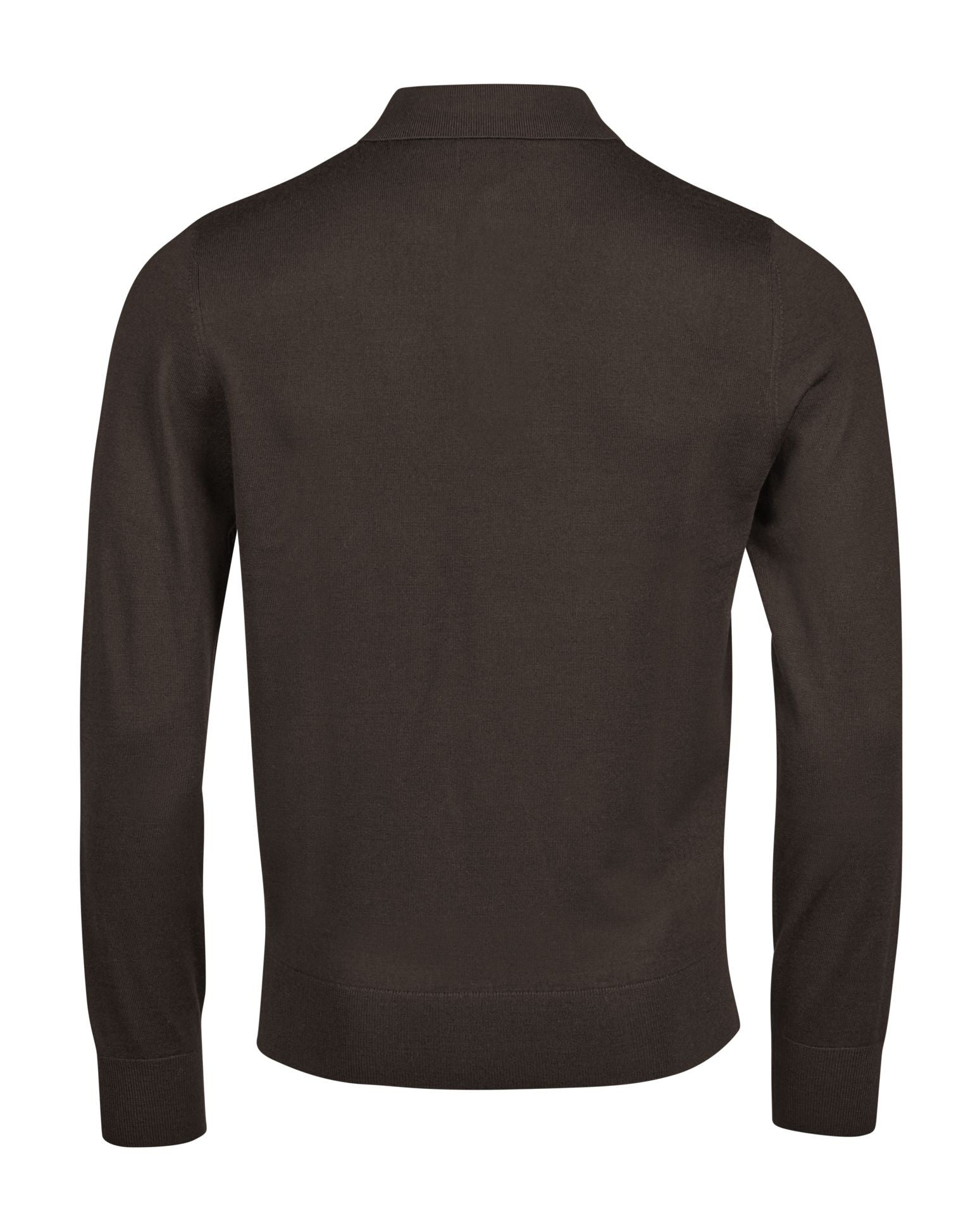 Polo Manches Longues en Laine - Mocha