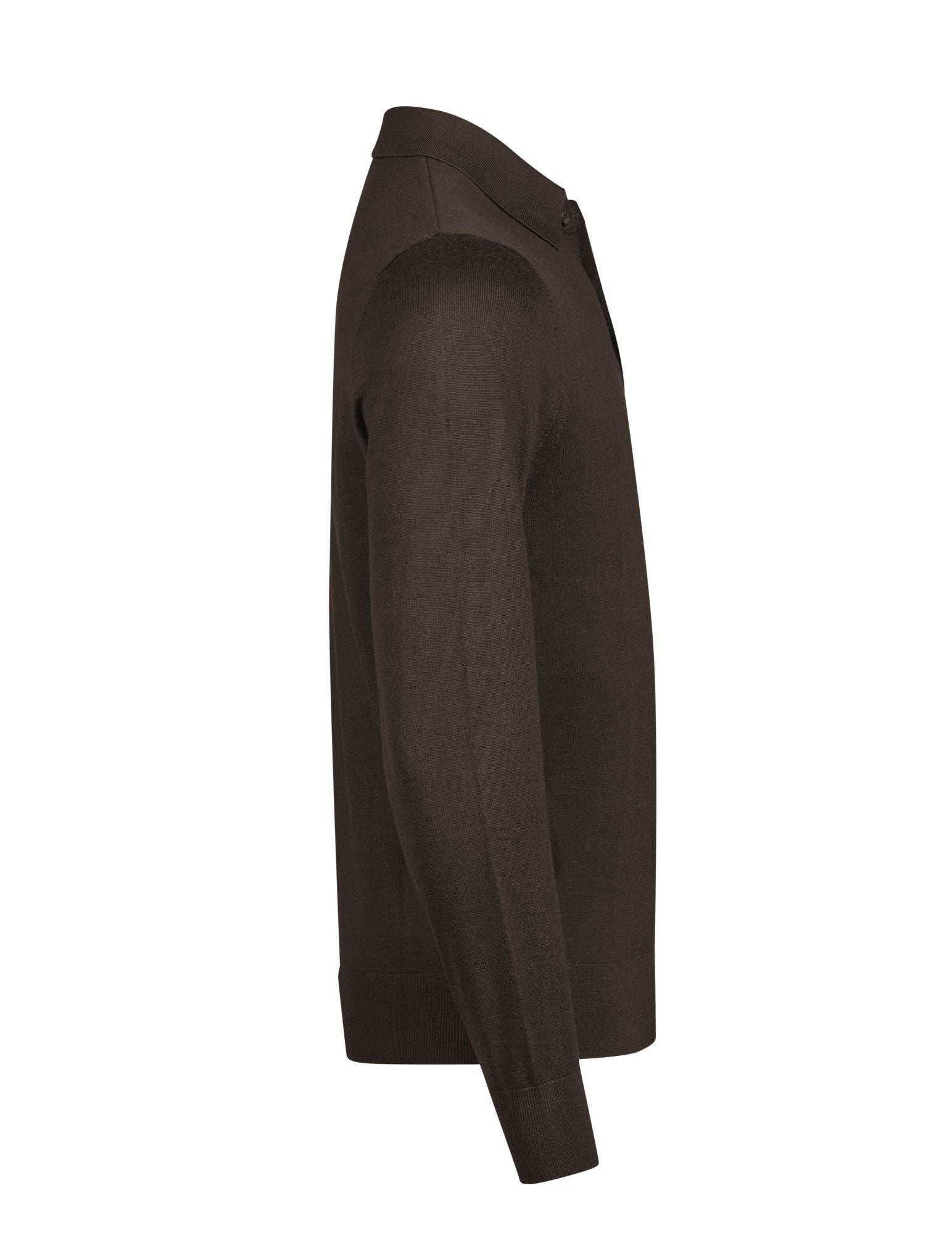 Polo Manches Longues en Laine - Mocha