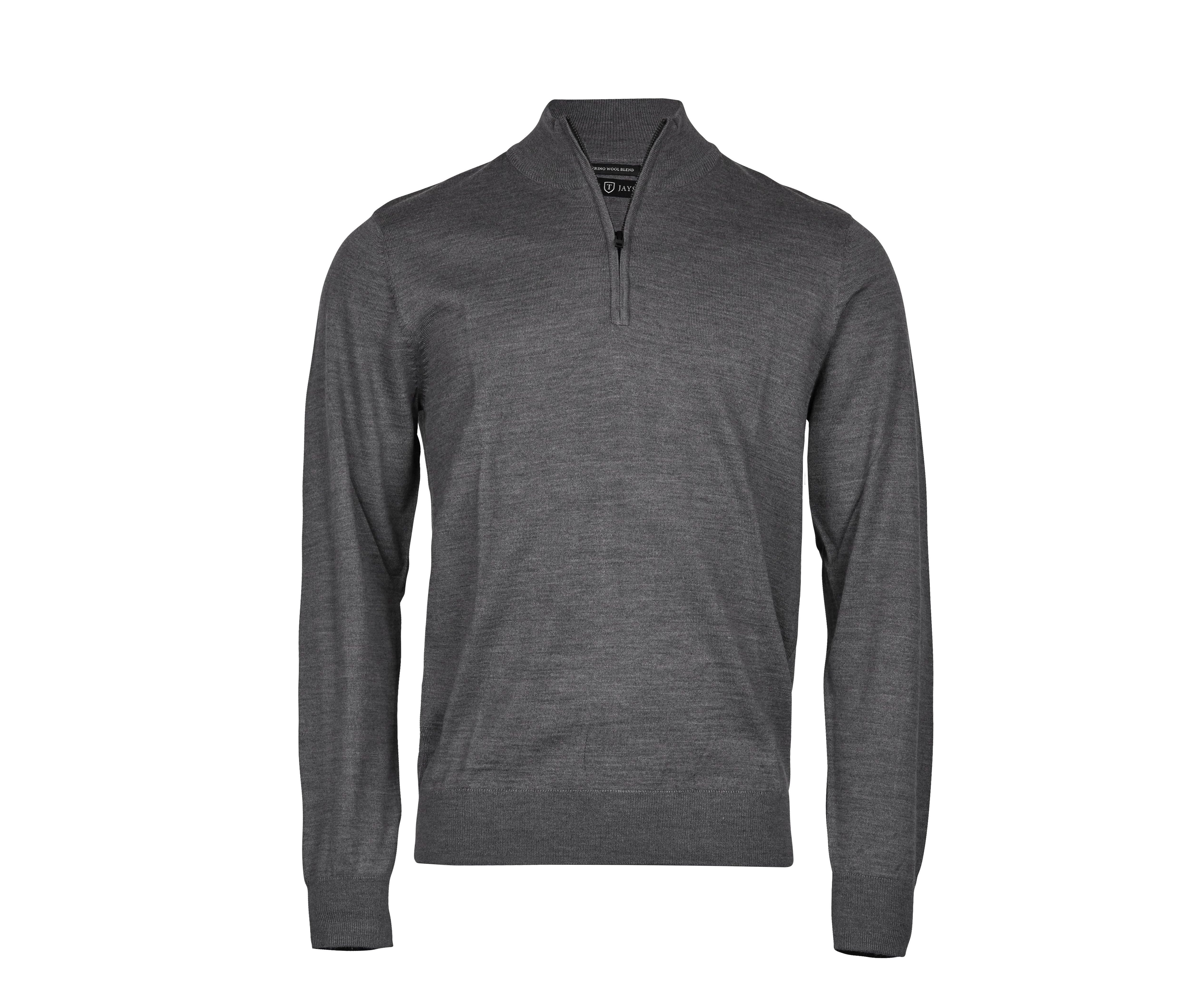 Pull Col Zippé - Grey Melange