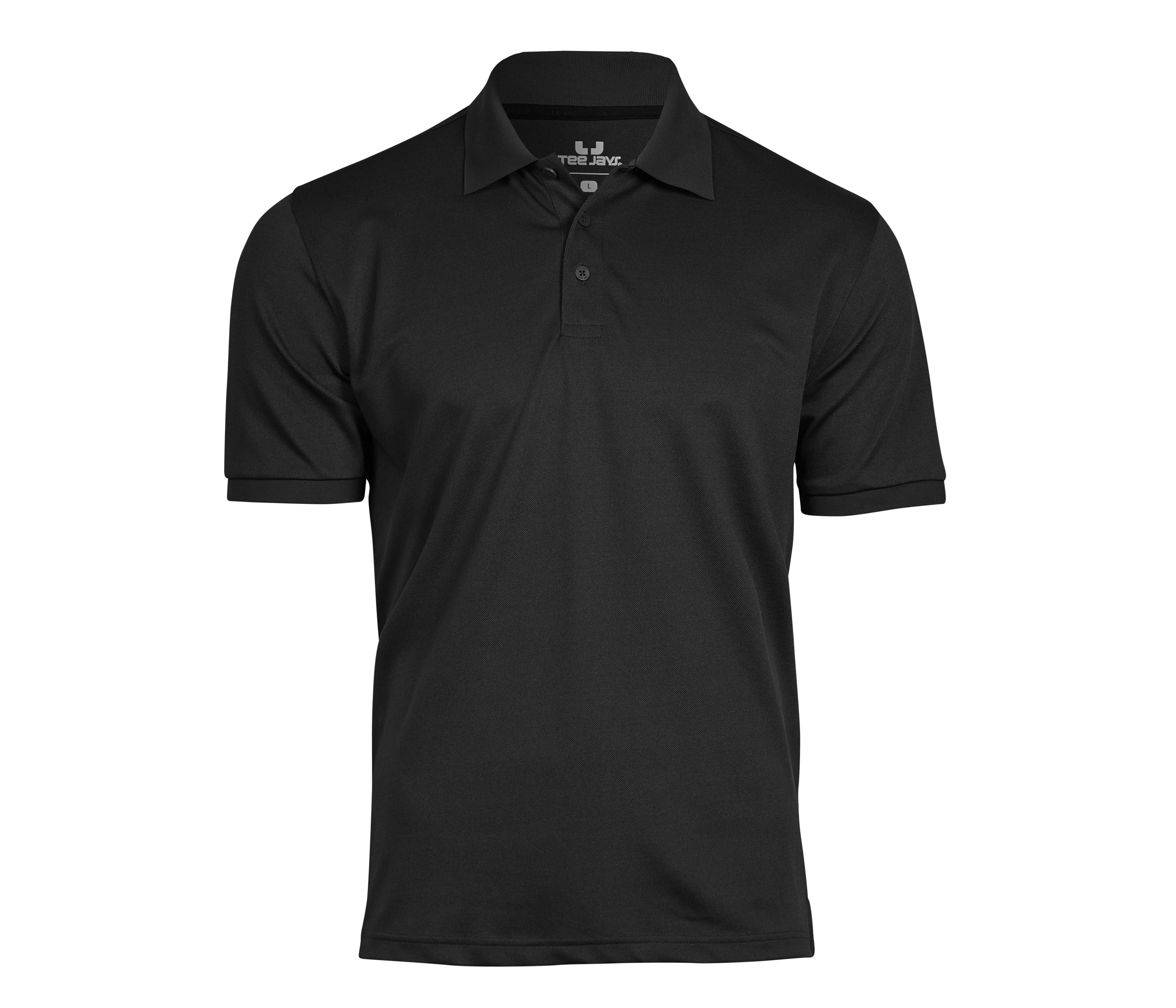 Polo en Polyester Recyclé et Élasthanne - Black