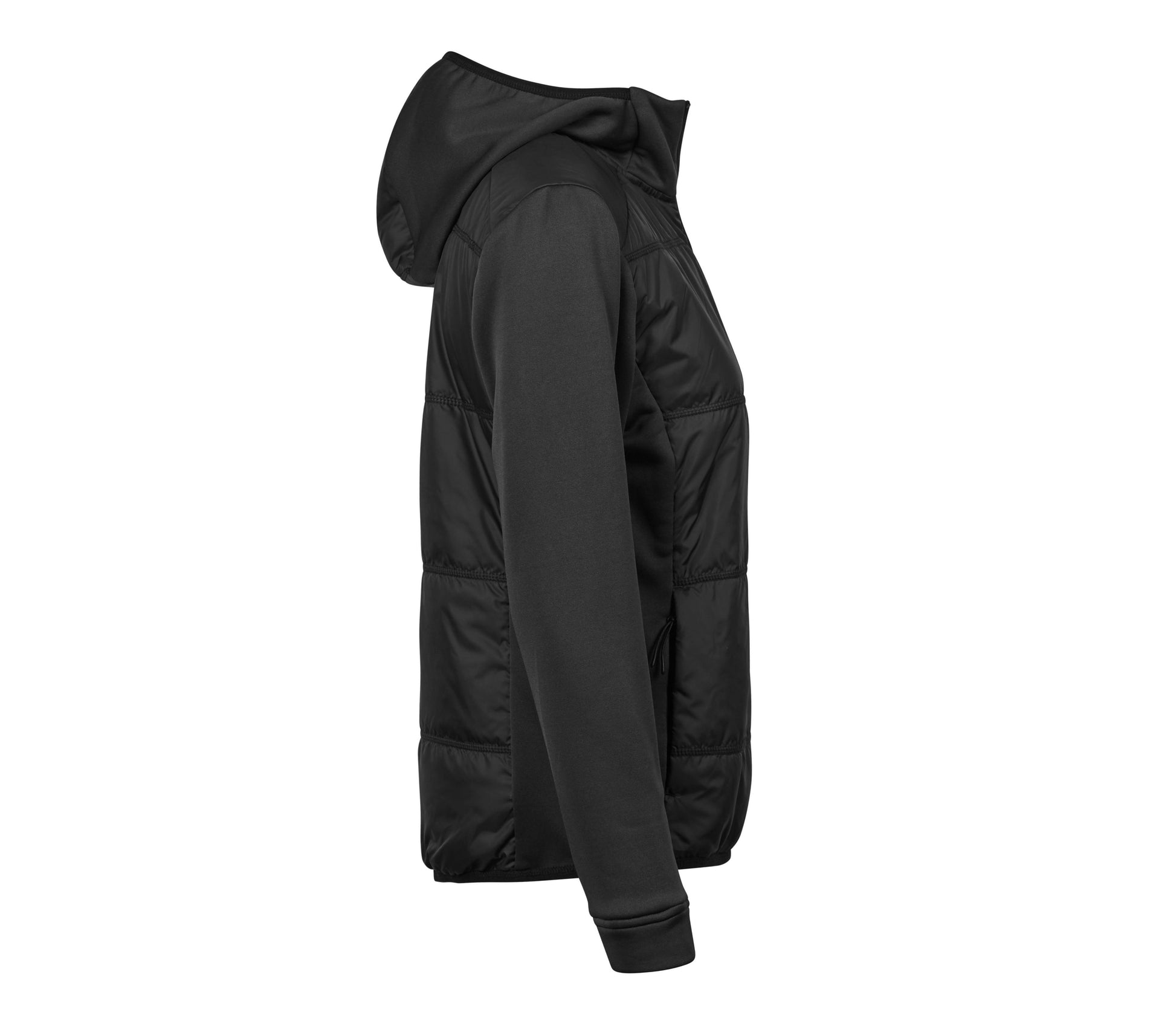 Veste Bi-Matière à Capuche Femme - Black / Black
