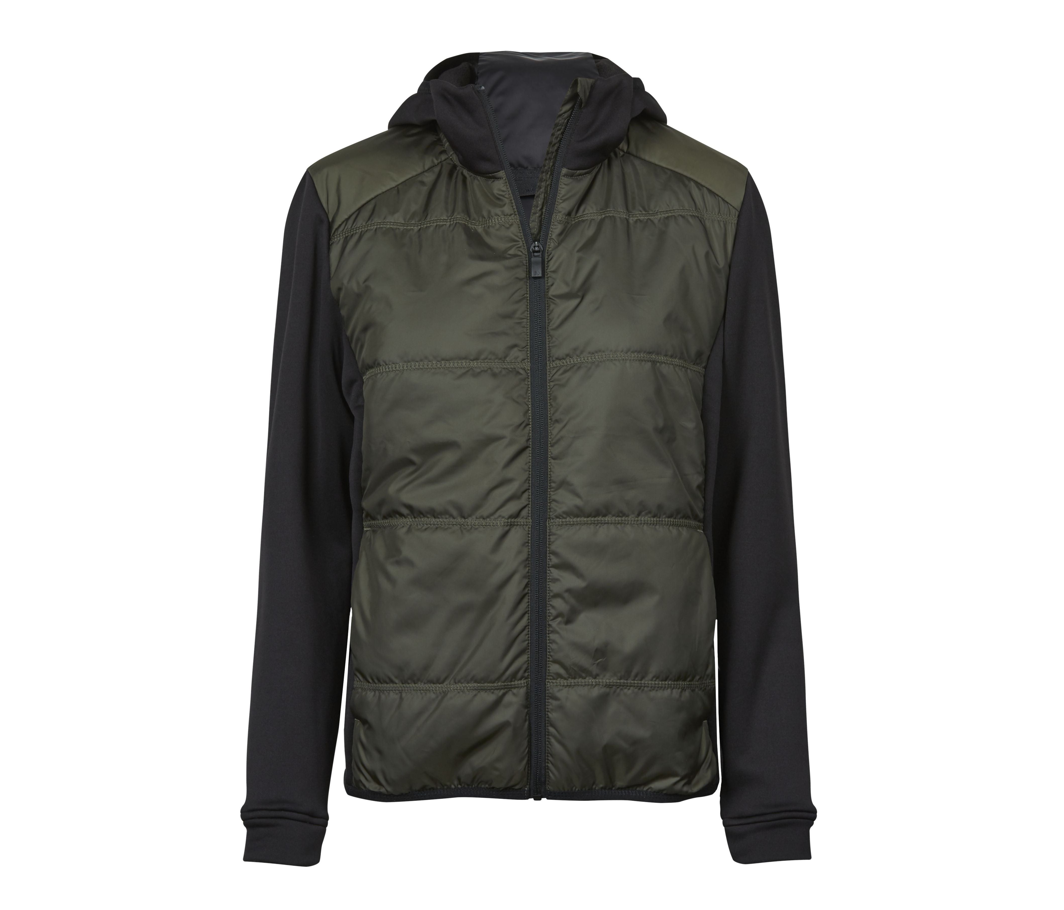 Veste Bi-Matière à Capuche Femme - Deep Green / Black