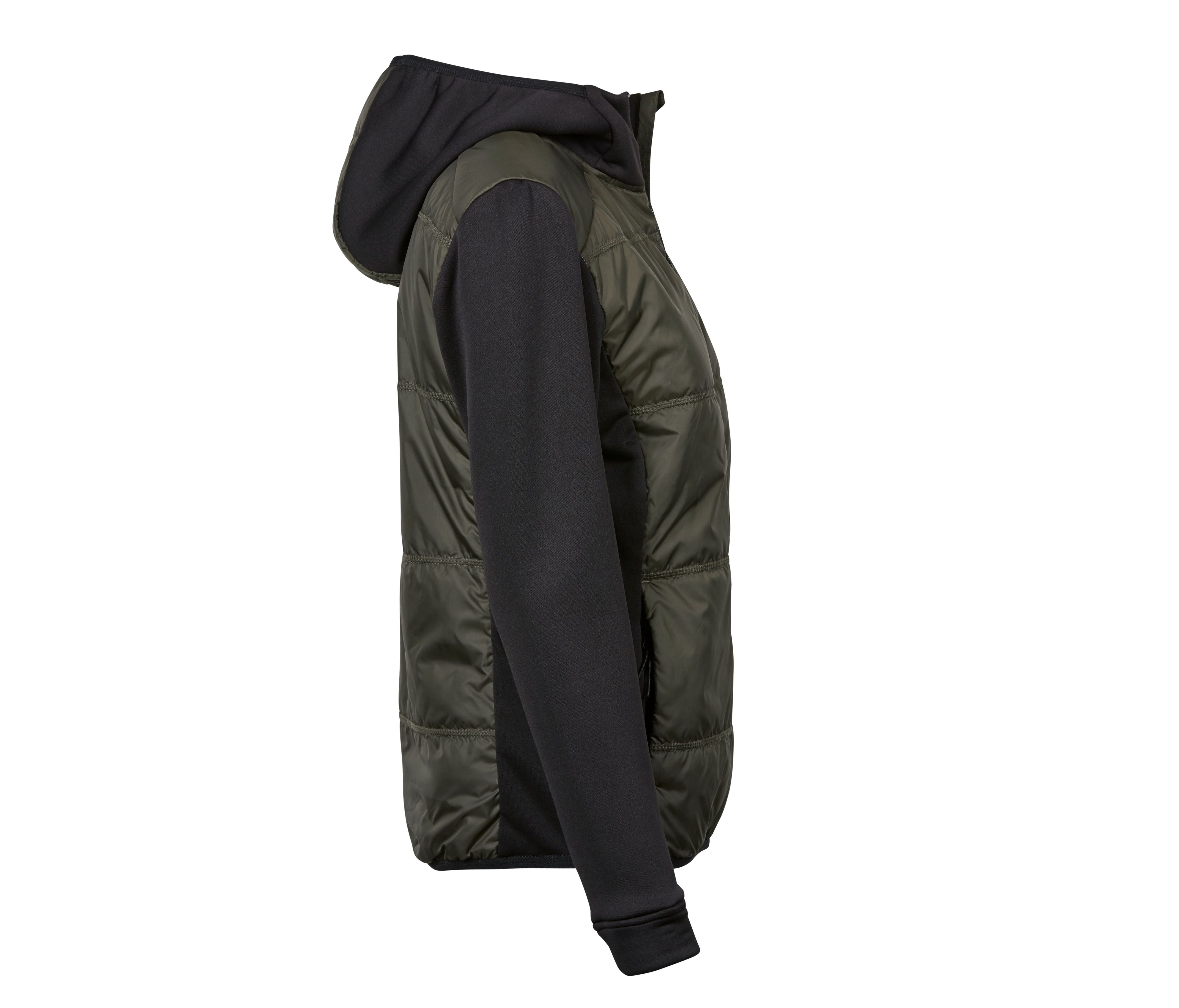Veste Bi-Matière à Capuche Femme - Deep Green / Black