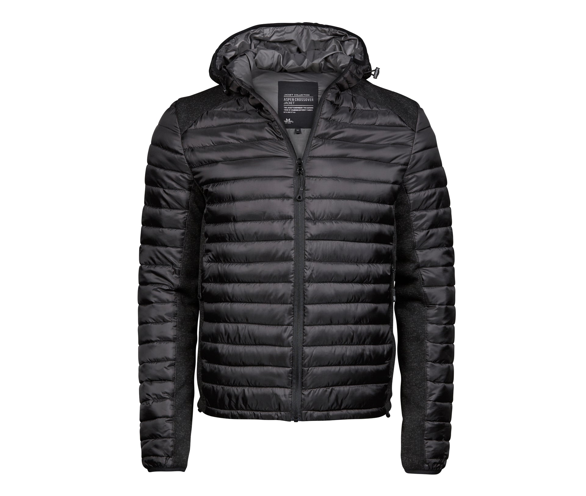 Doudoune Capuche Crossover Homme - Black/black Melange