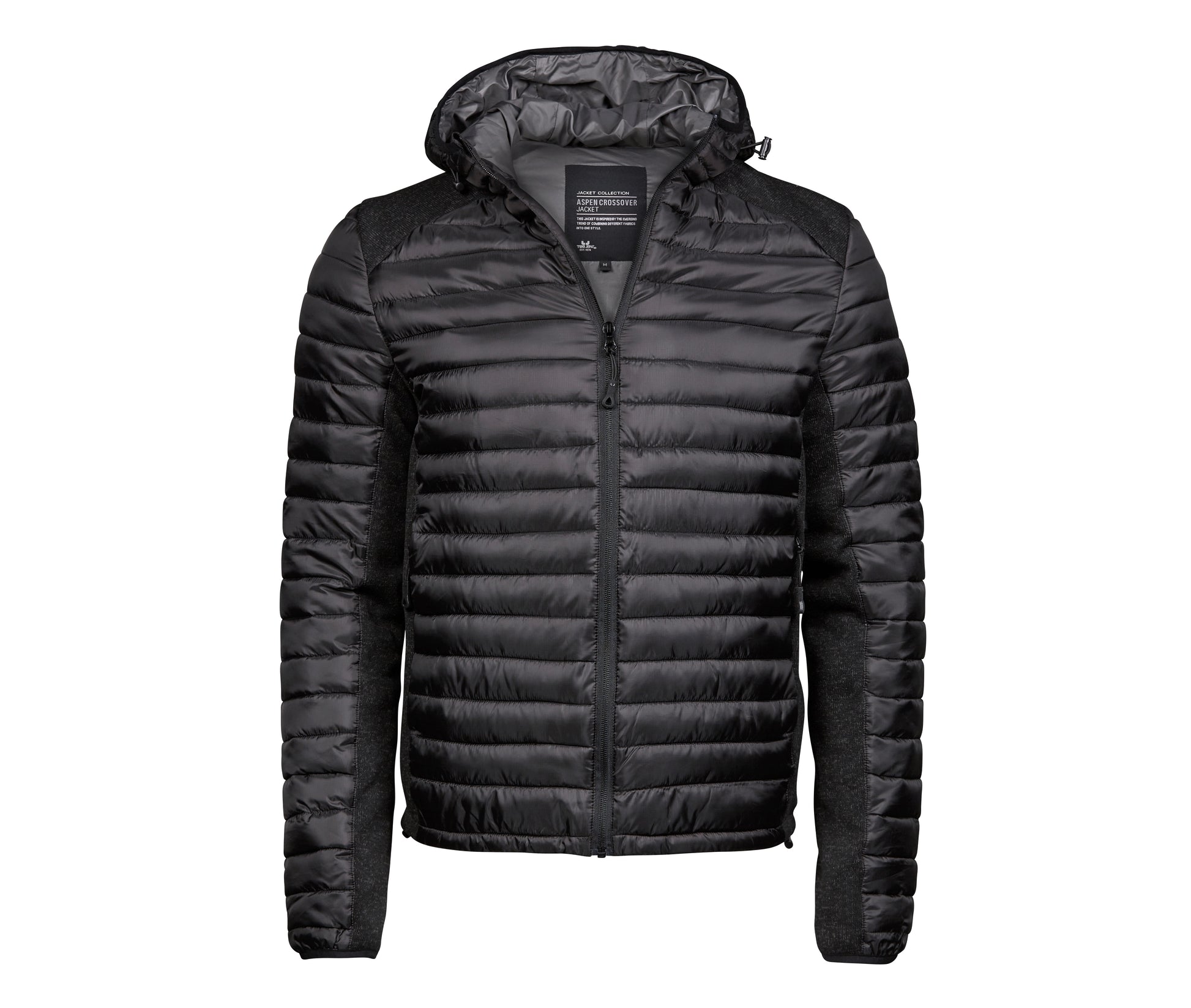 Doudoune Capuche Crossover Homme - Black/black Melange