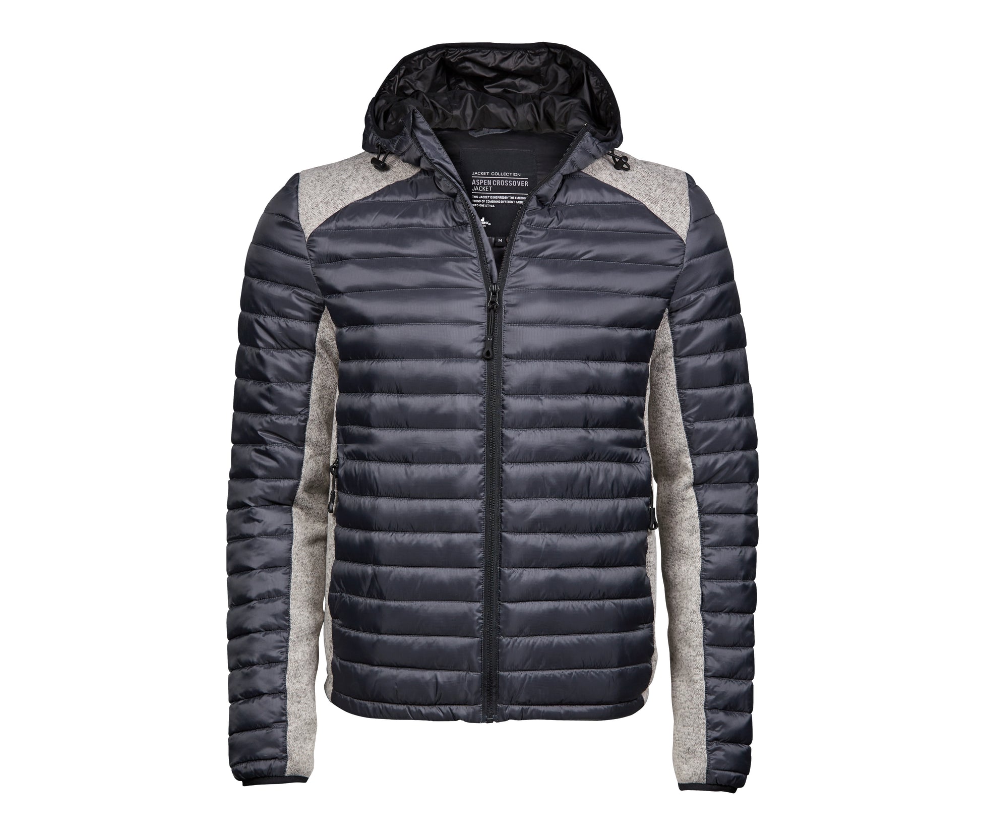 Doudoune Capuche Crossover Homme - Space Grey/grey Melange