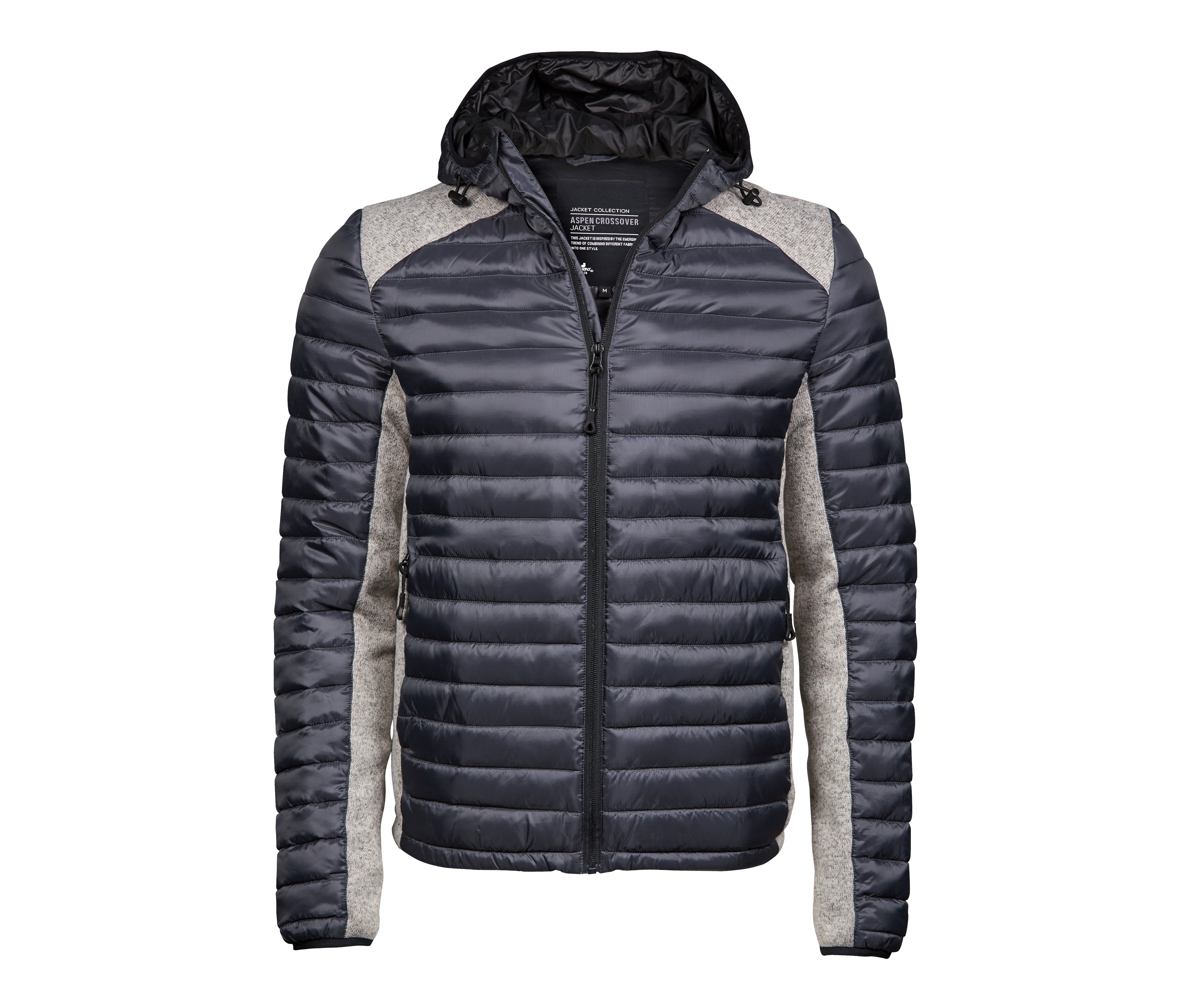 Doudoune Capuche Crossover Homme - Space Grey/grey Melange