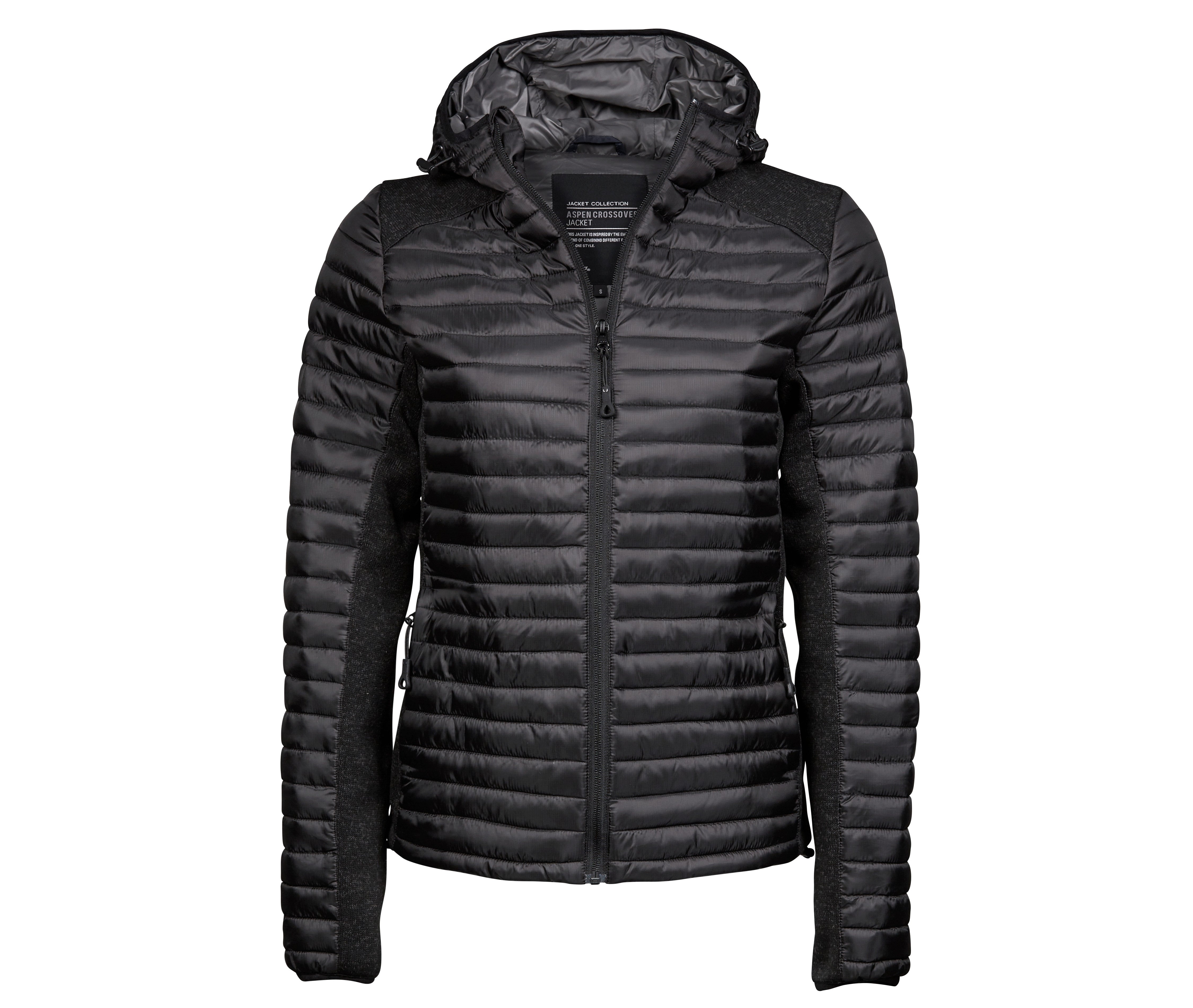 Doudoune Capuche Crossover Femme - Black/black Melange
