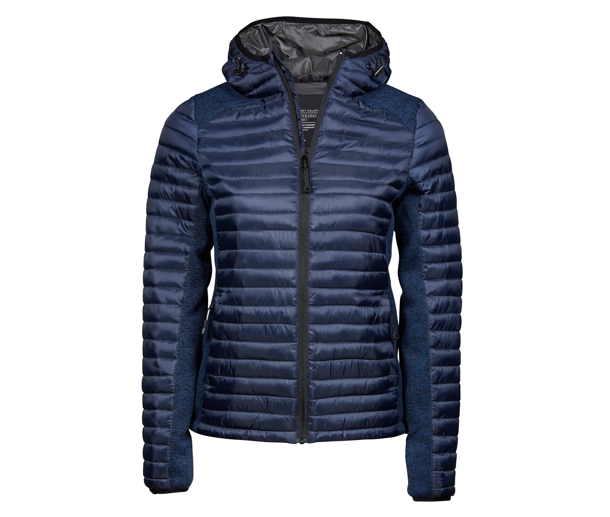 Doudoune Capuche Crossover Femme - Navy/navy Melange